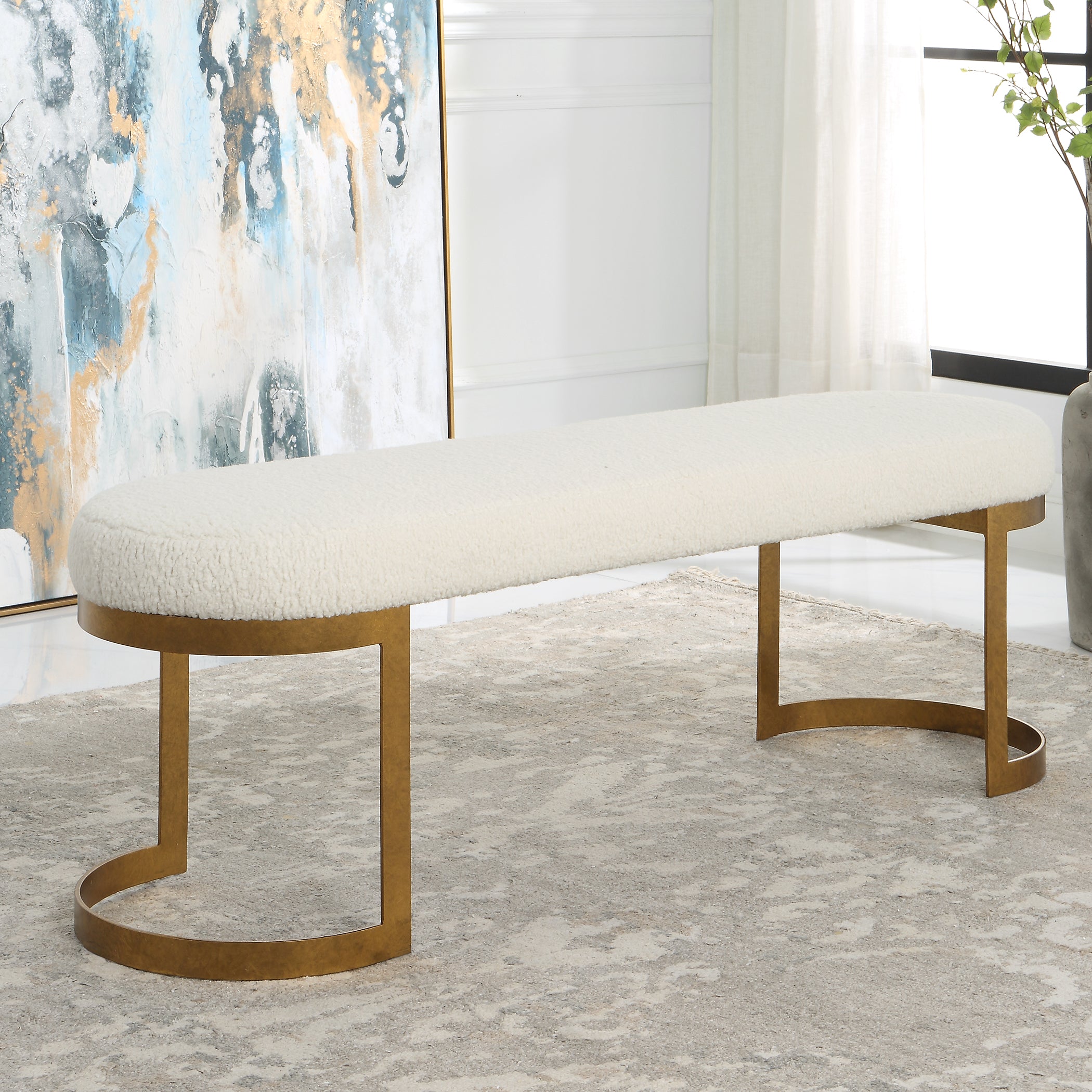 Uttermost Home Decor Uttermost Infinity Gold Bench