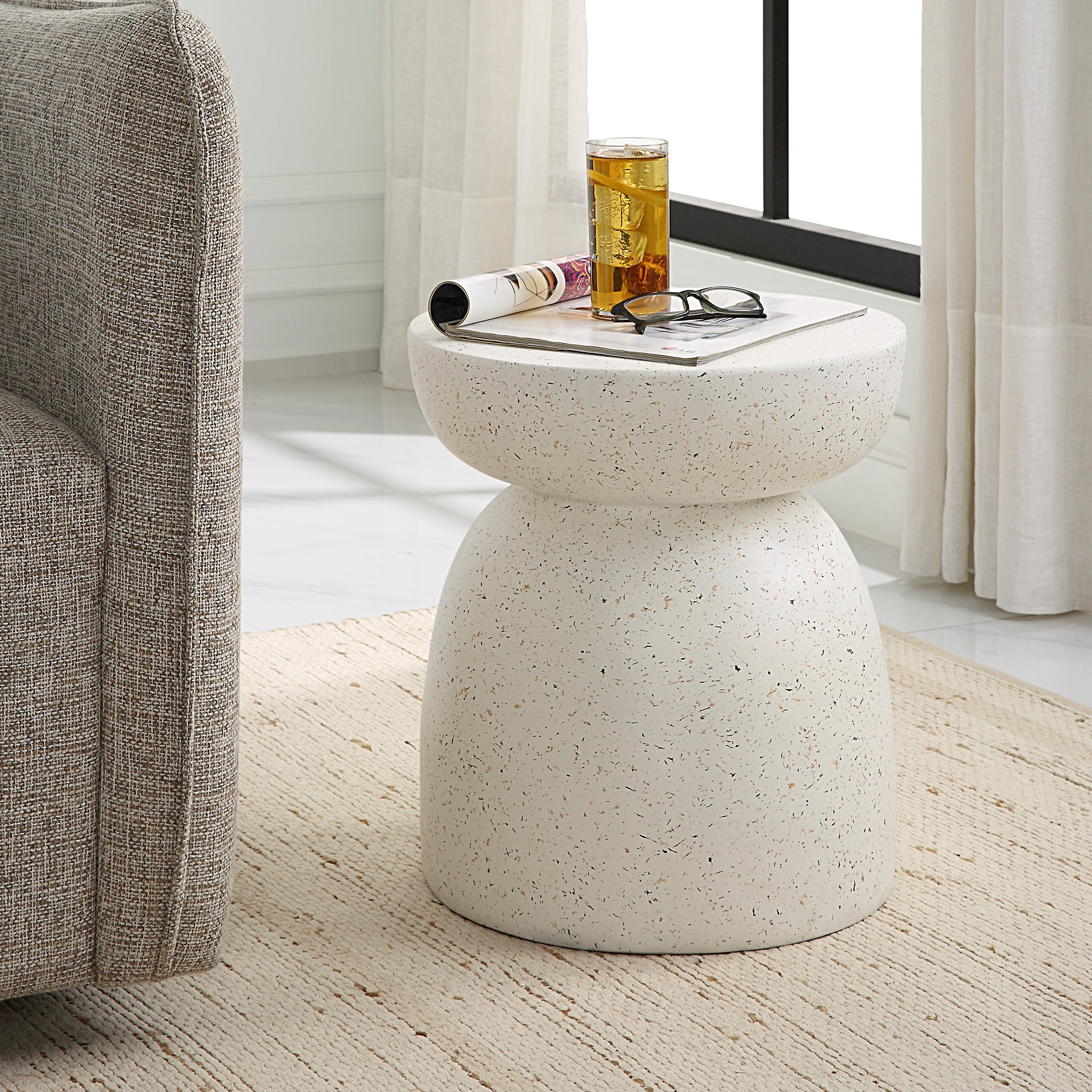 Uttermost Home Uttermost Inhale Cast White Accent Table