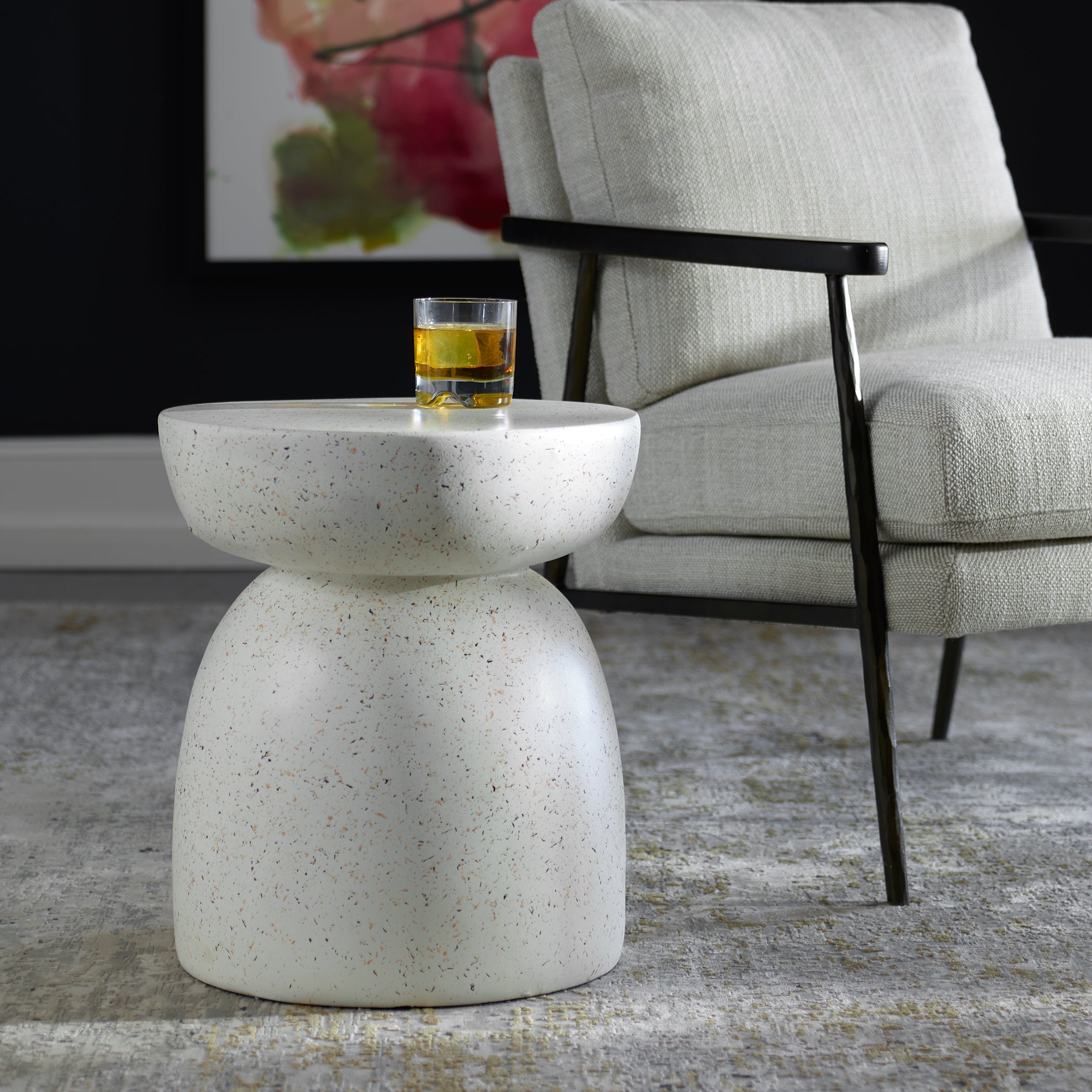 Uttermost Home Uttermost Inhale Cast White Accent Table