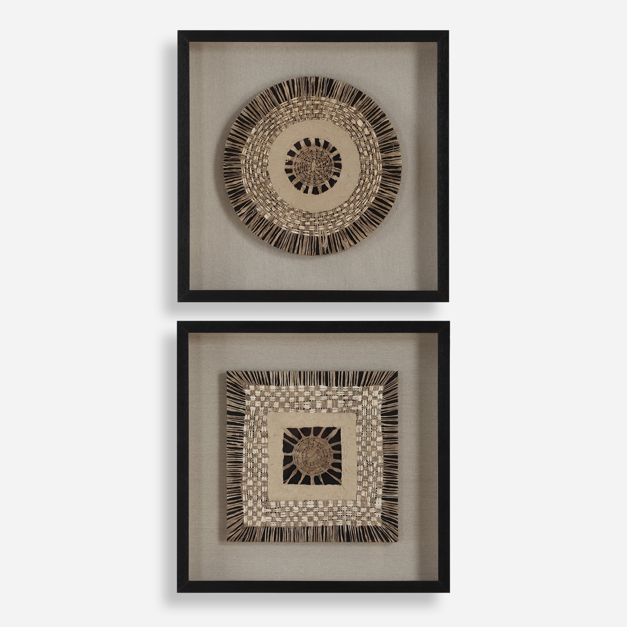 Uttermost Home Decor Uttermost Intertwine Knit Paper Shadow Box, S/2
