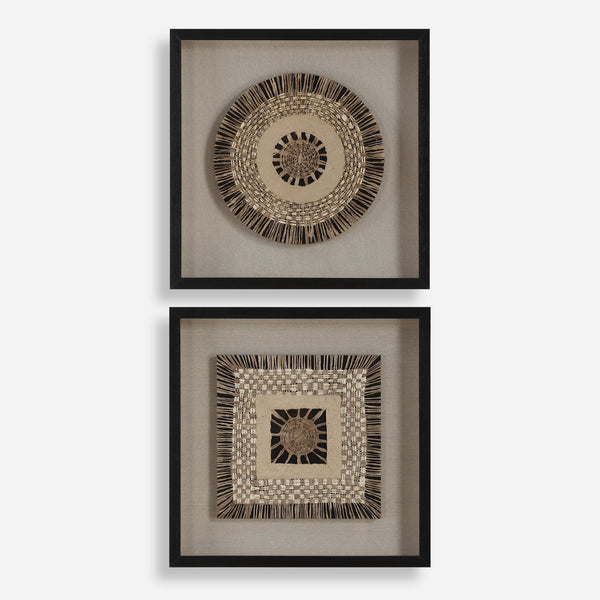 Uttermost Home Decor Uttermost Intertwine Knit Paper Shadow Box, S/2