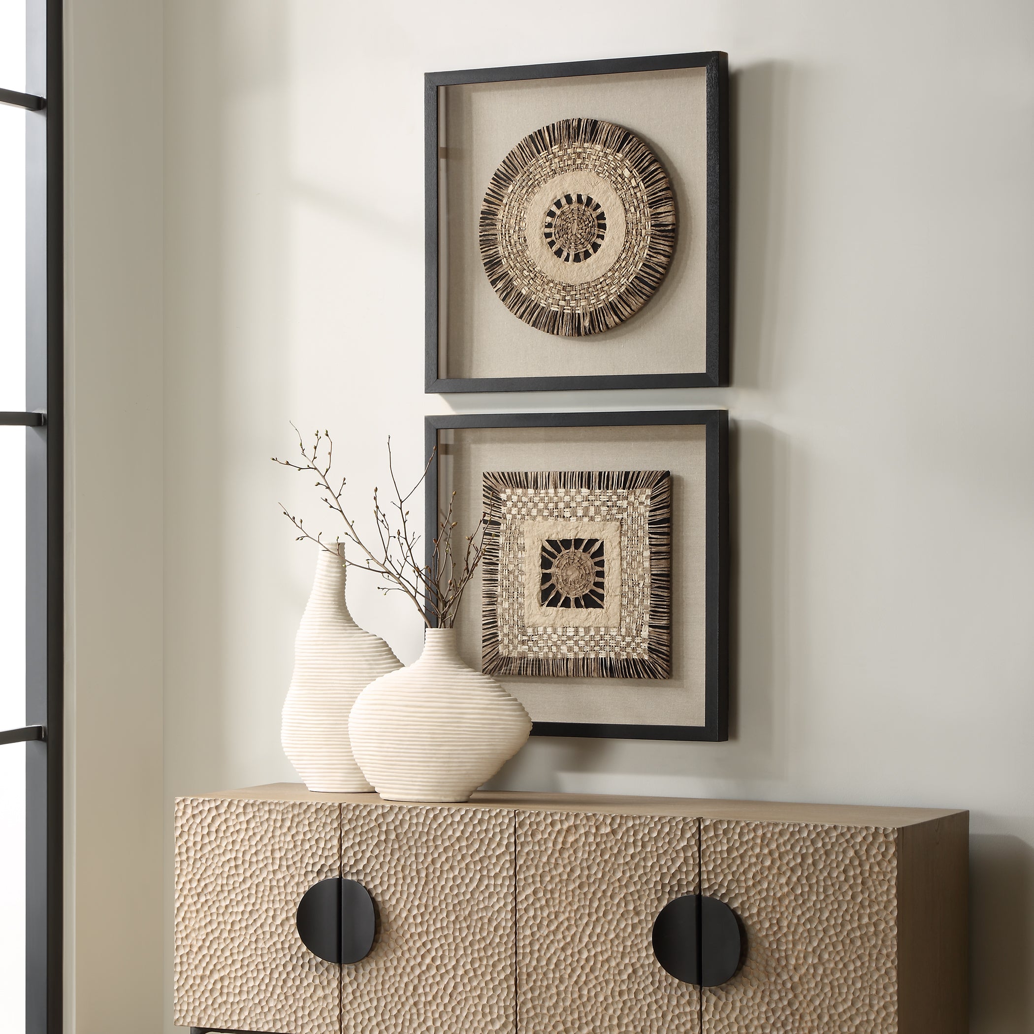 Uttermost Home Decor Uttermost Intertwine Knit Paper Shadow Box, S/2