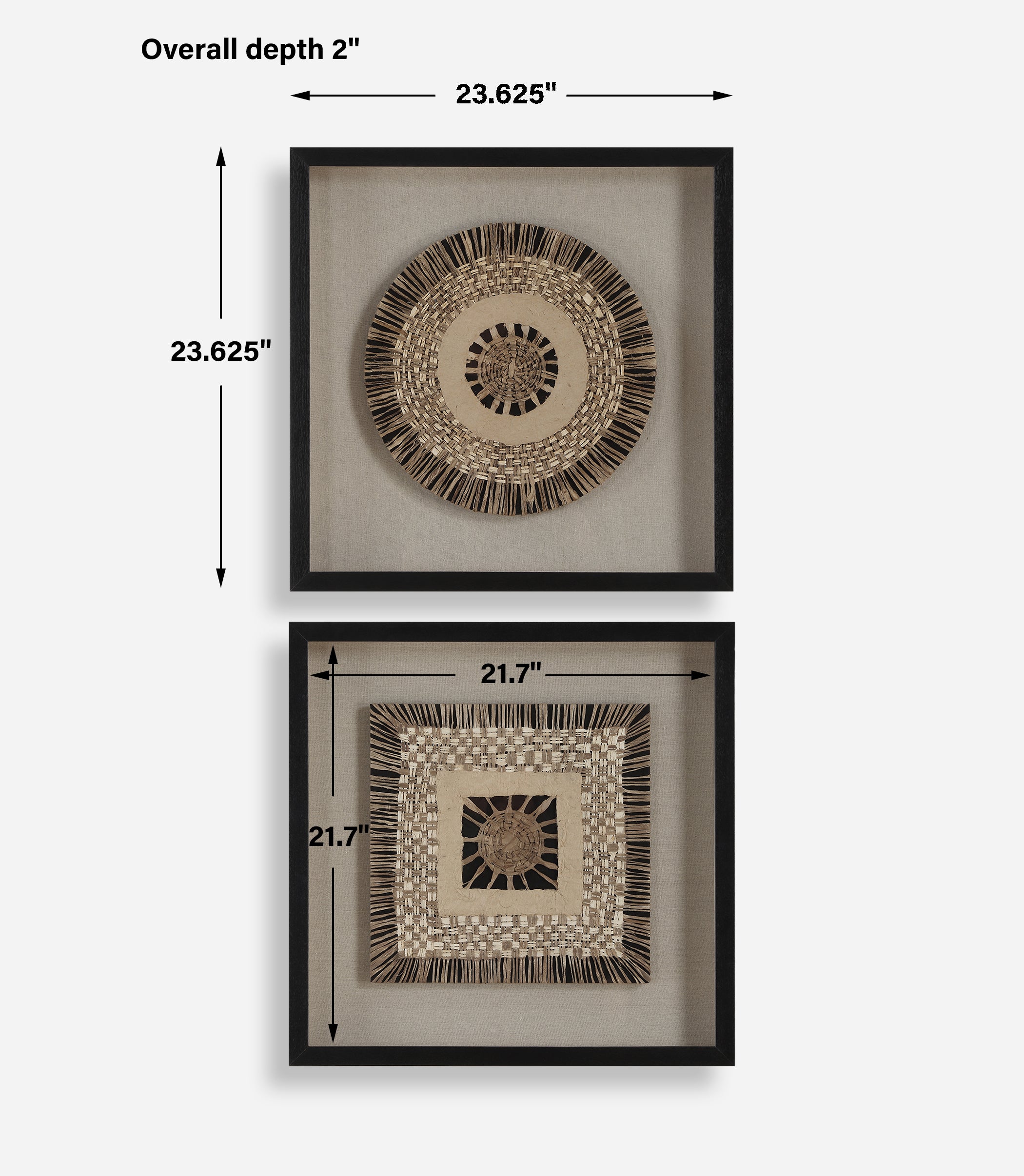Uttermost Home Decor Uttermost Intertwine Knit Paper Shadow Box, S/2