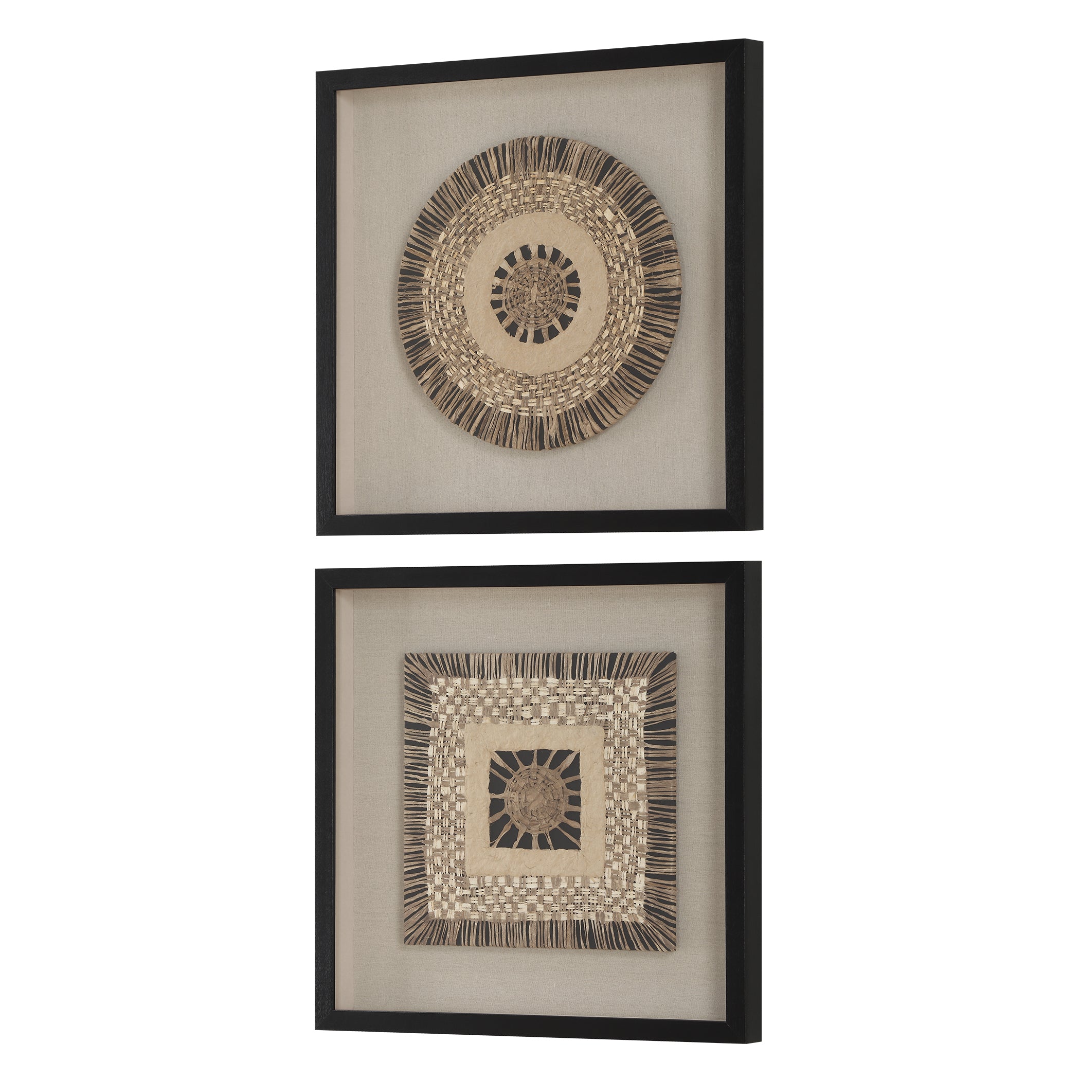 Uttermost Home Decor Uttermost Intertwine Knit Paper Shadow Box, S/2