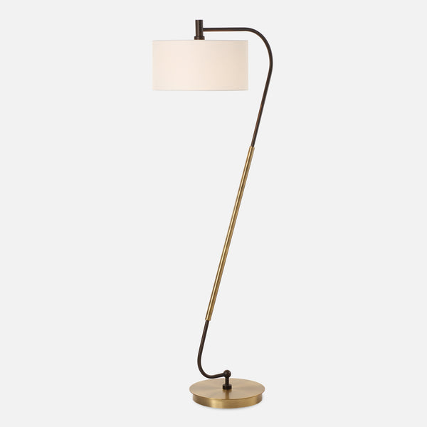 Uttermost Lighting Uttermost Irwin Curved Brass Floor Lamp