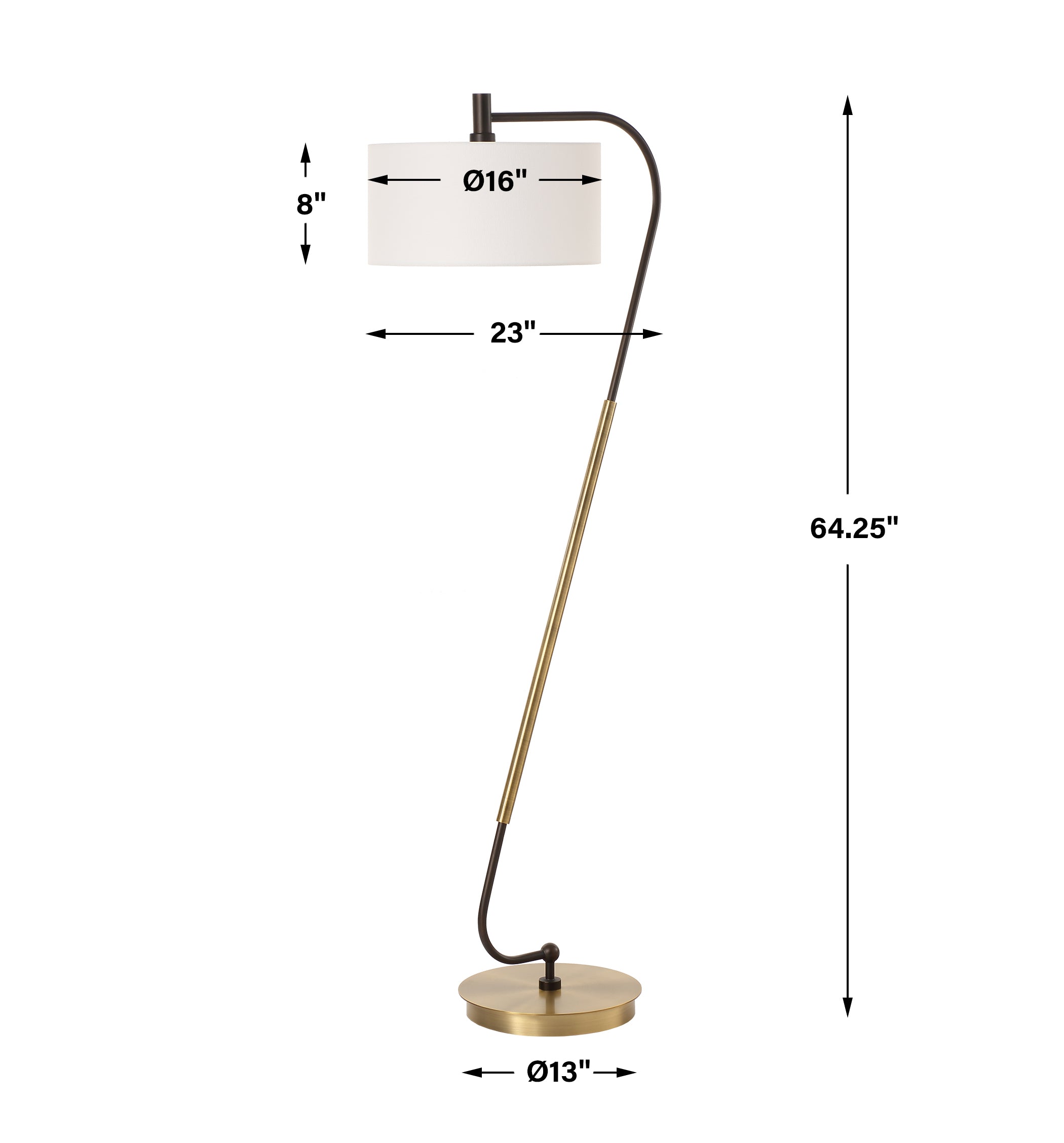 Uttermost Lighting Uttermost Irwin Curved Brass Floor Lamp