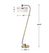 Uttermost Lighting Uttermost Irwin Curved Brass Floor Lamp