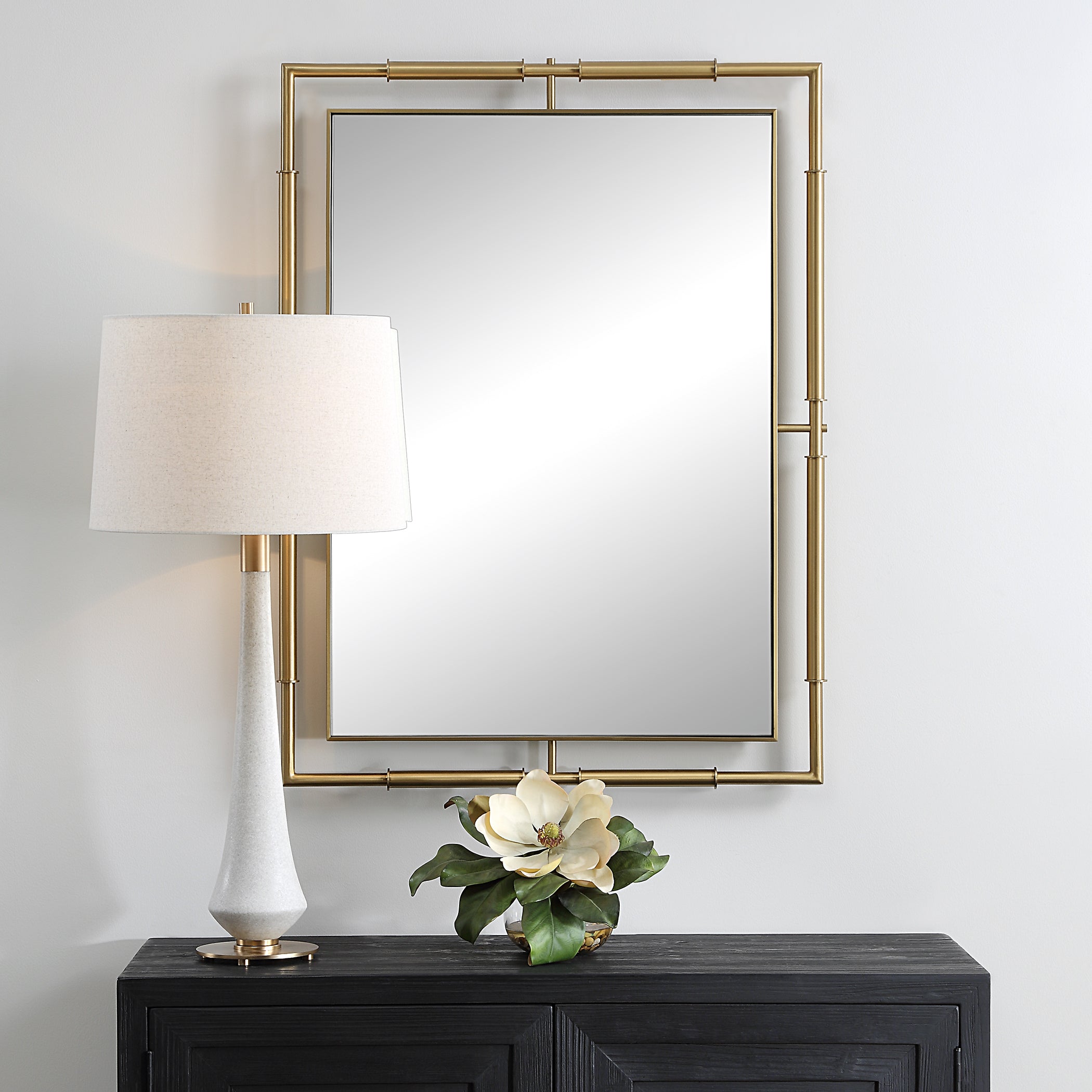 Uttermost Home Decor Uttermost It's All Connected Rectangle Brass Mirror