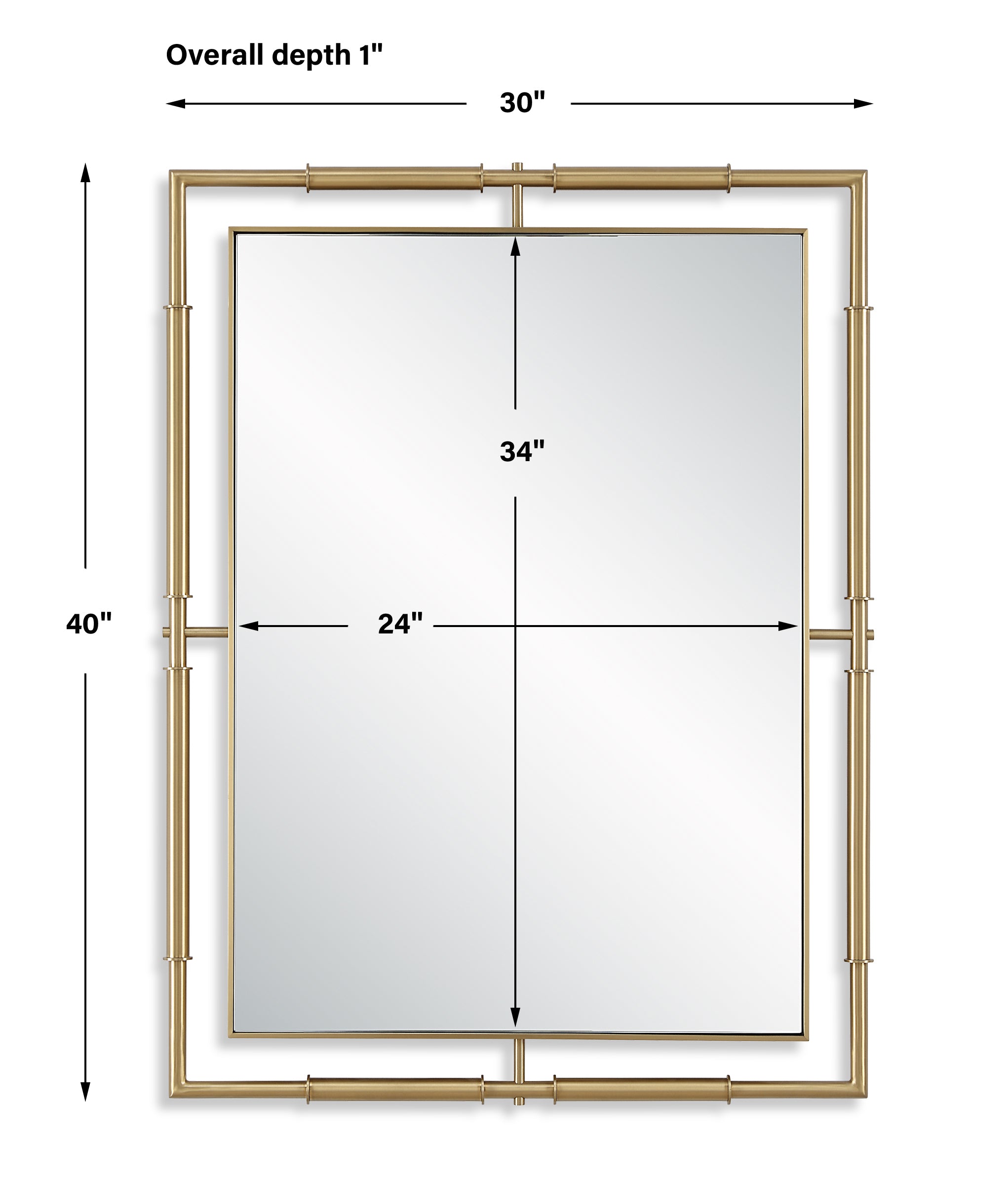 Uttermost Home Decor Uttermost It's All Connected Rectangle Brass Mirror