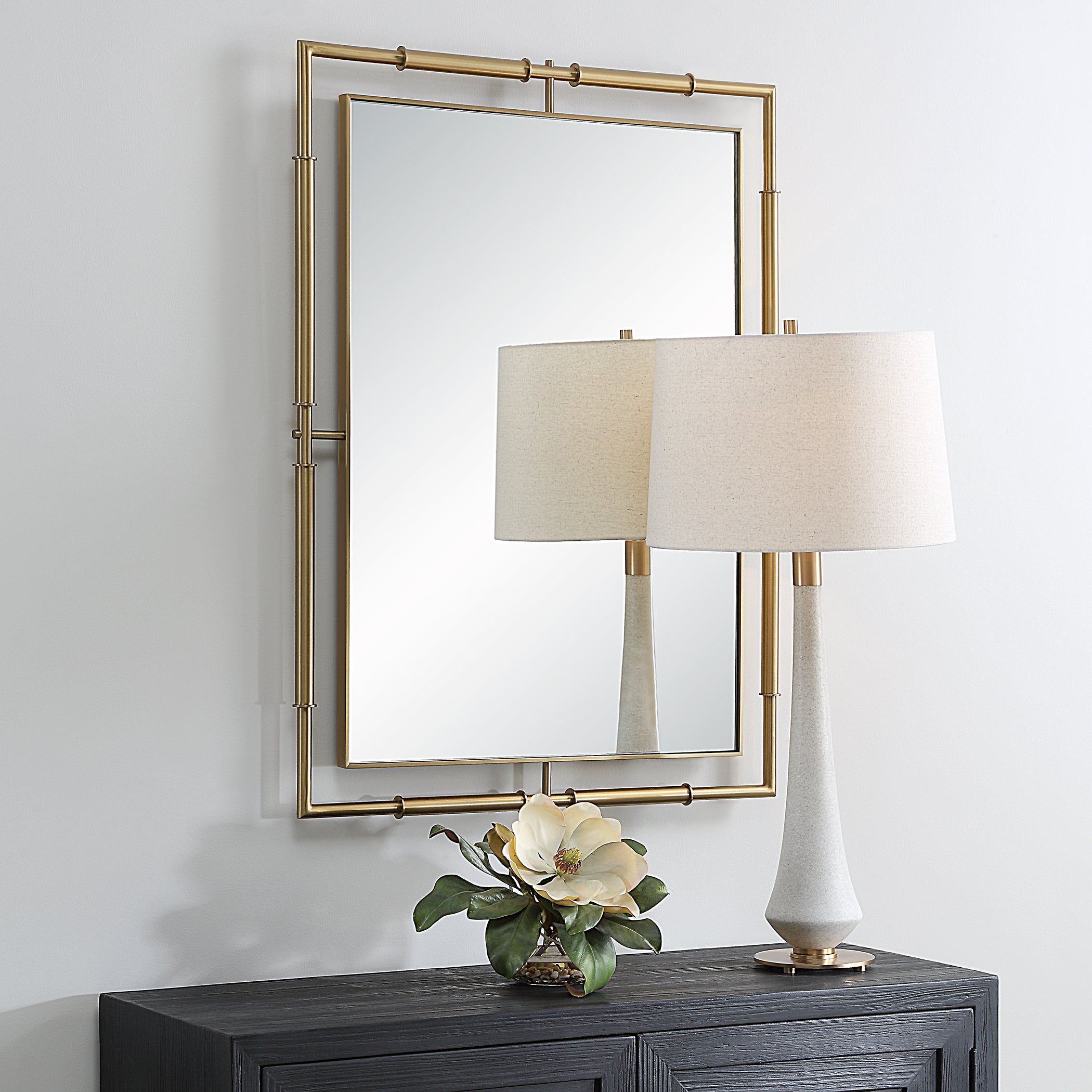 Uttermost Home Decor Uttermost It's All Connected Rectangle Brass Mirror