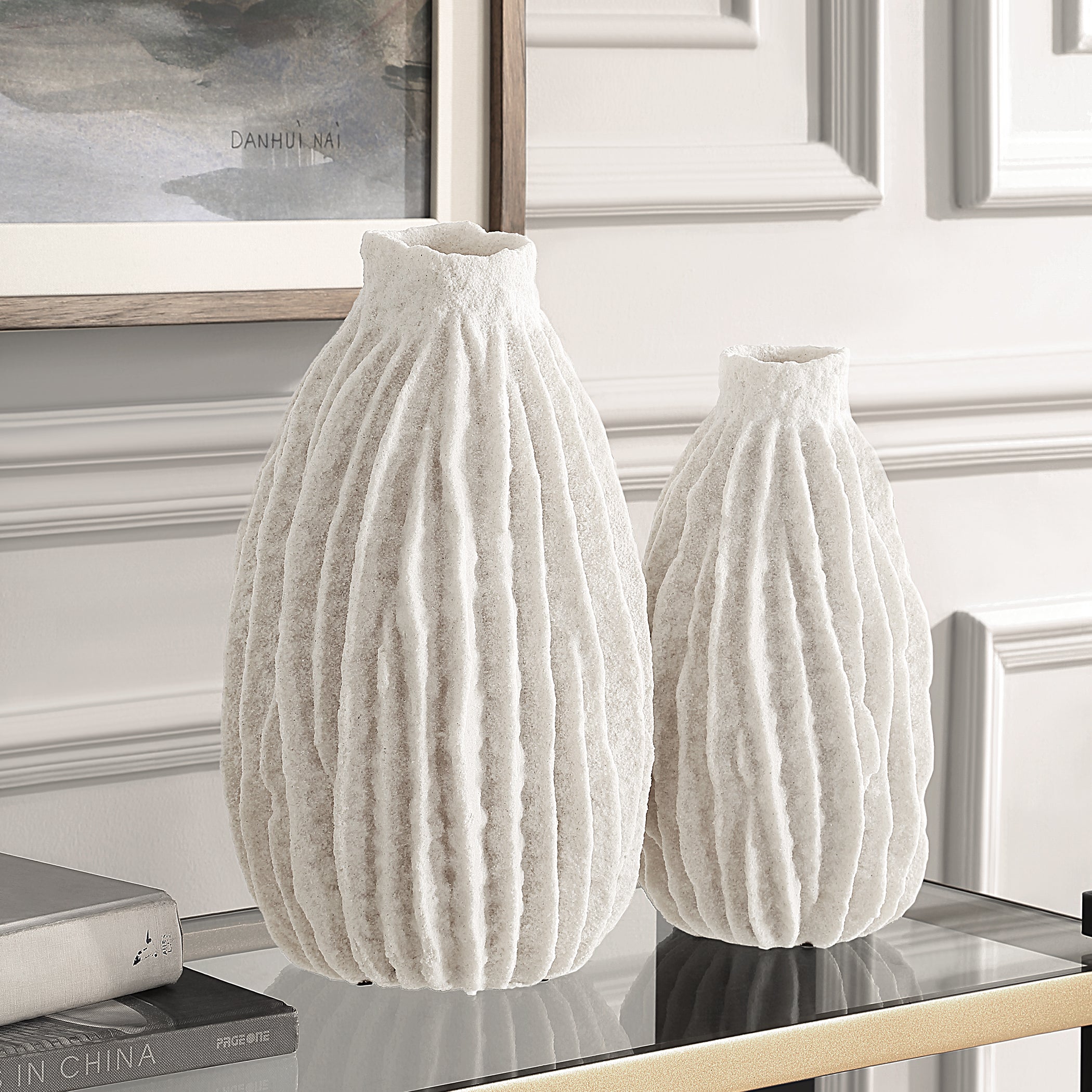 Uttermost Home Decor Uttermost Ivory Ridge Vases Set/2