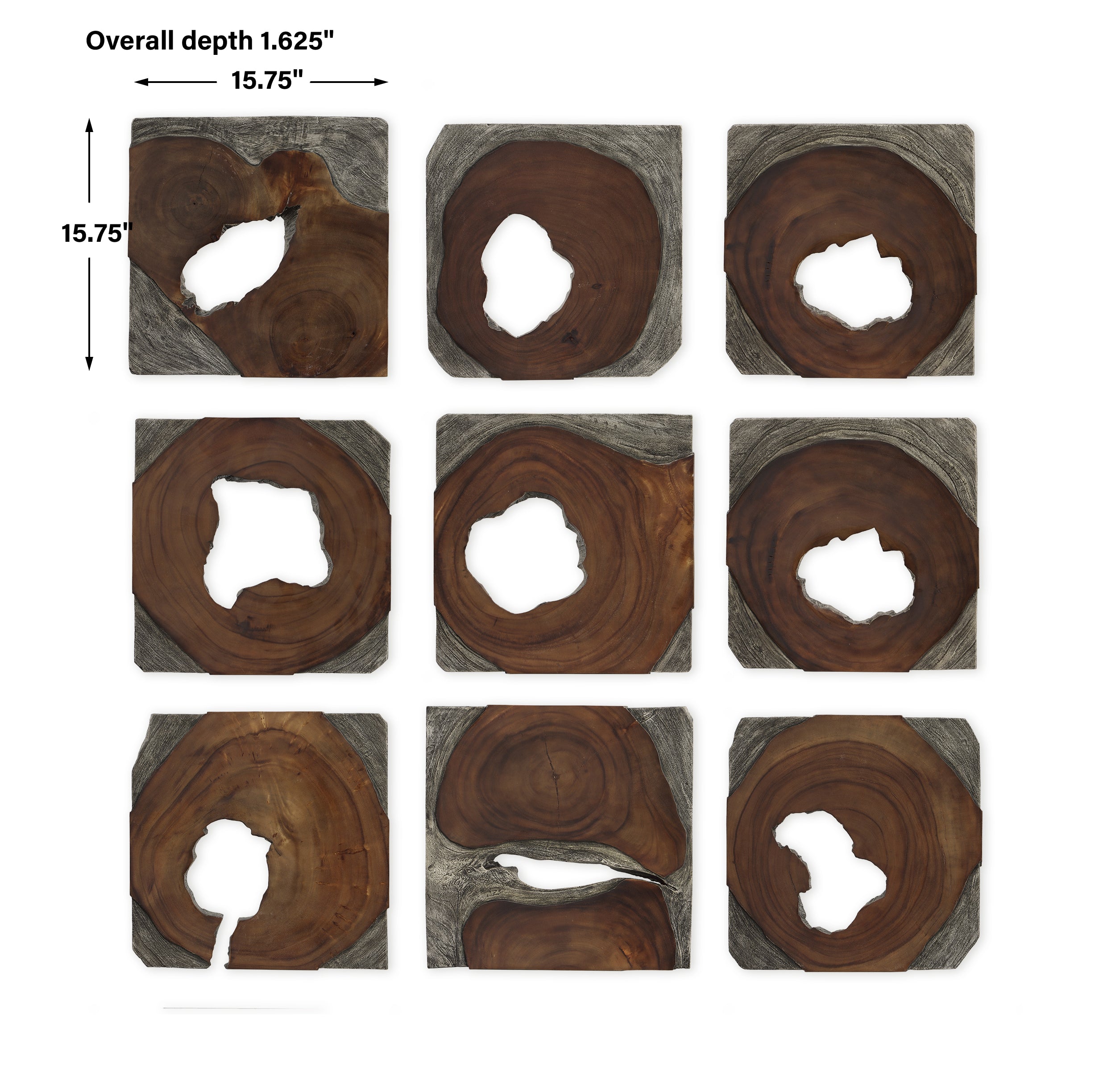 Uttermost Home Decor Uttermost Jungle Wood Paneled Wall Art, Set/9