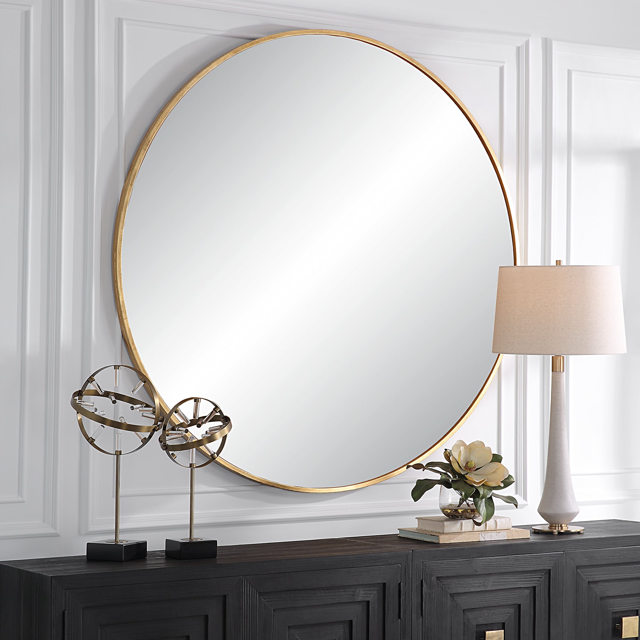Uttermost Home Motor Freight - Rate to be Quoted Uttermost Junius Large Gold Round Mirror