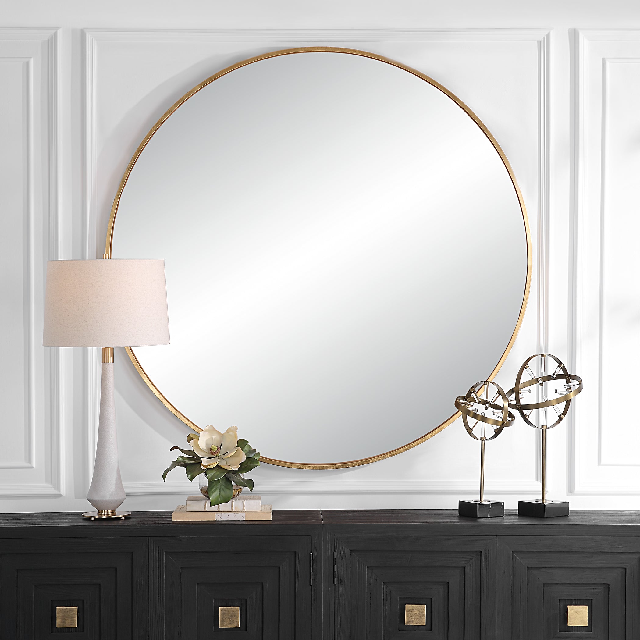 Uttermost Home Motor Freight - Rate to be Quoted Uttermost Junius Large Gold Round Mirror