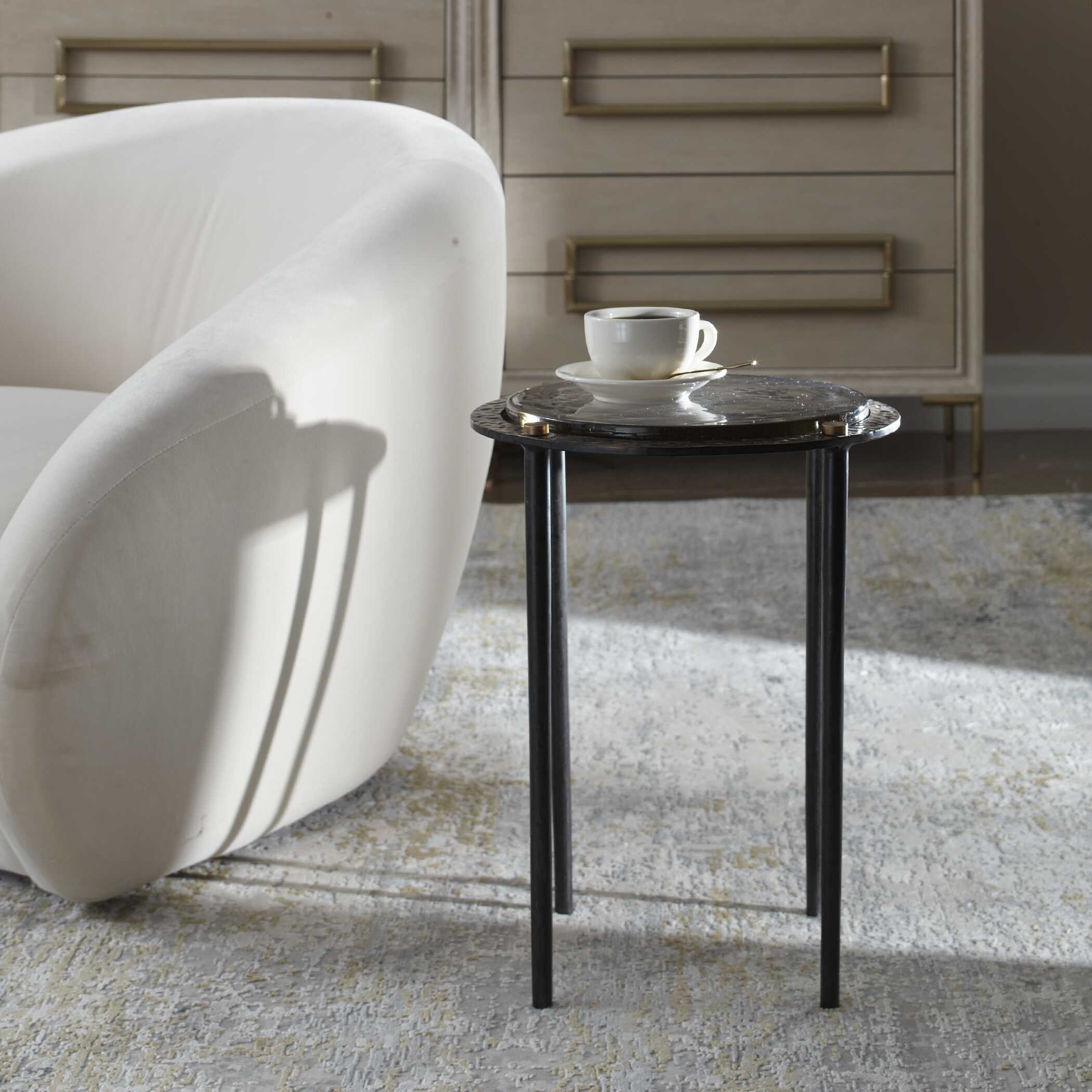 Uttermost Furniture Uttermost Kennington Round Glass Accent Table