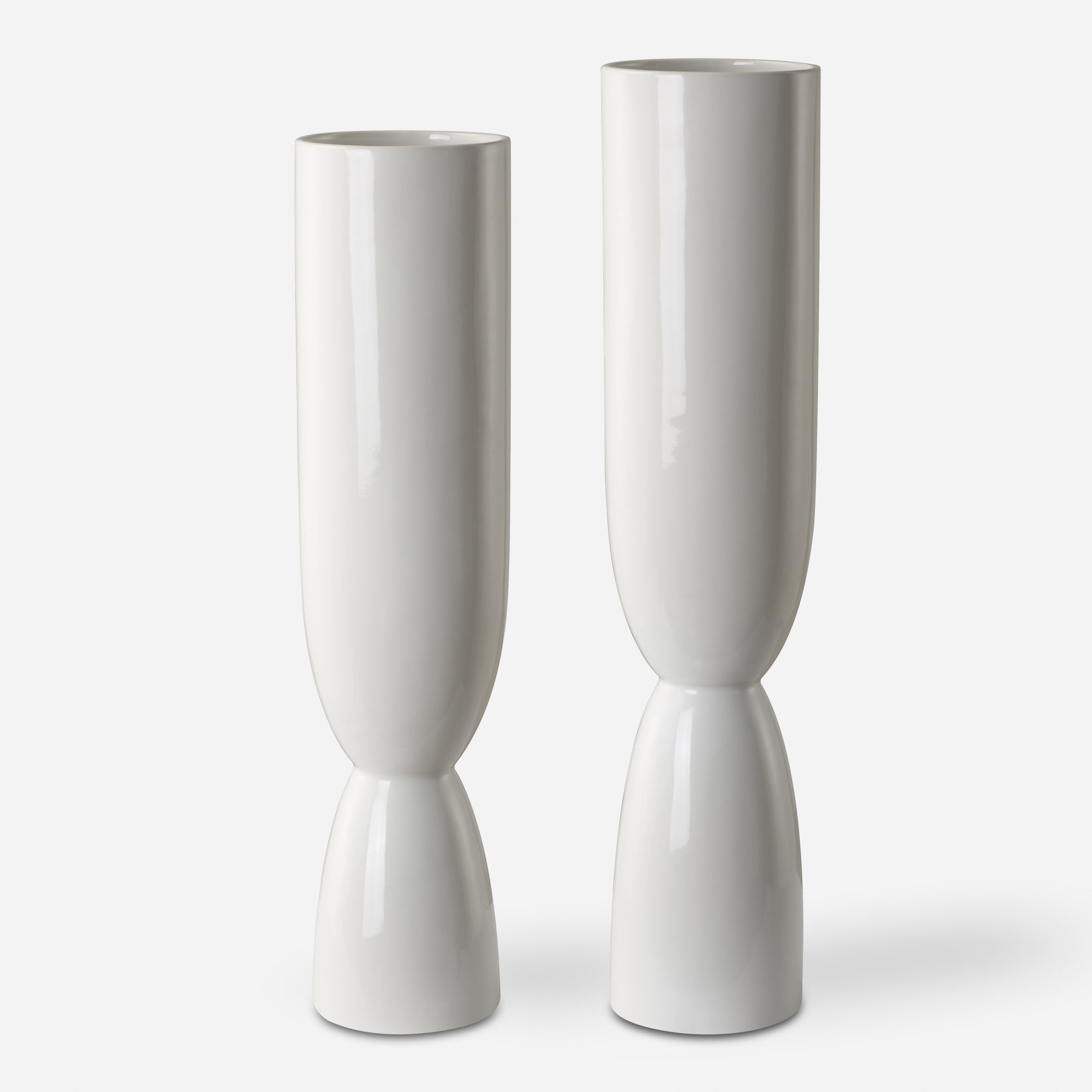 Uttermost Home Decor Uttermost Kimist White Vases, S/2