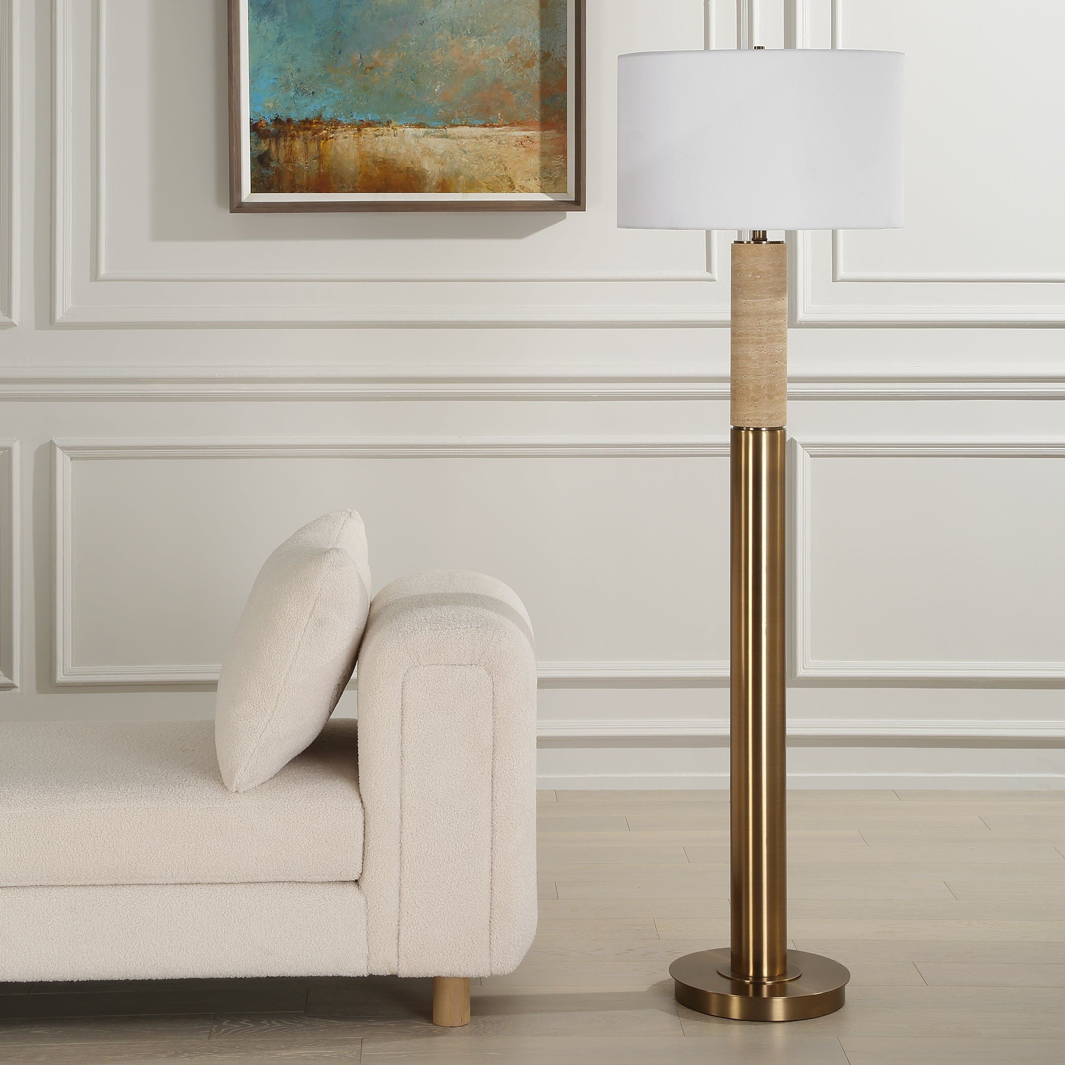 Uttermost Lighting Oversized - Rate to be Quoted Uttermost Knox Travertine Floor Lamp