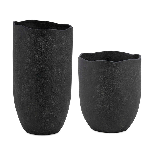 Uttermost Uttermost Komorebi Indoor-Outdoor Black Vases Set/2
