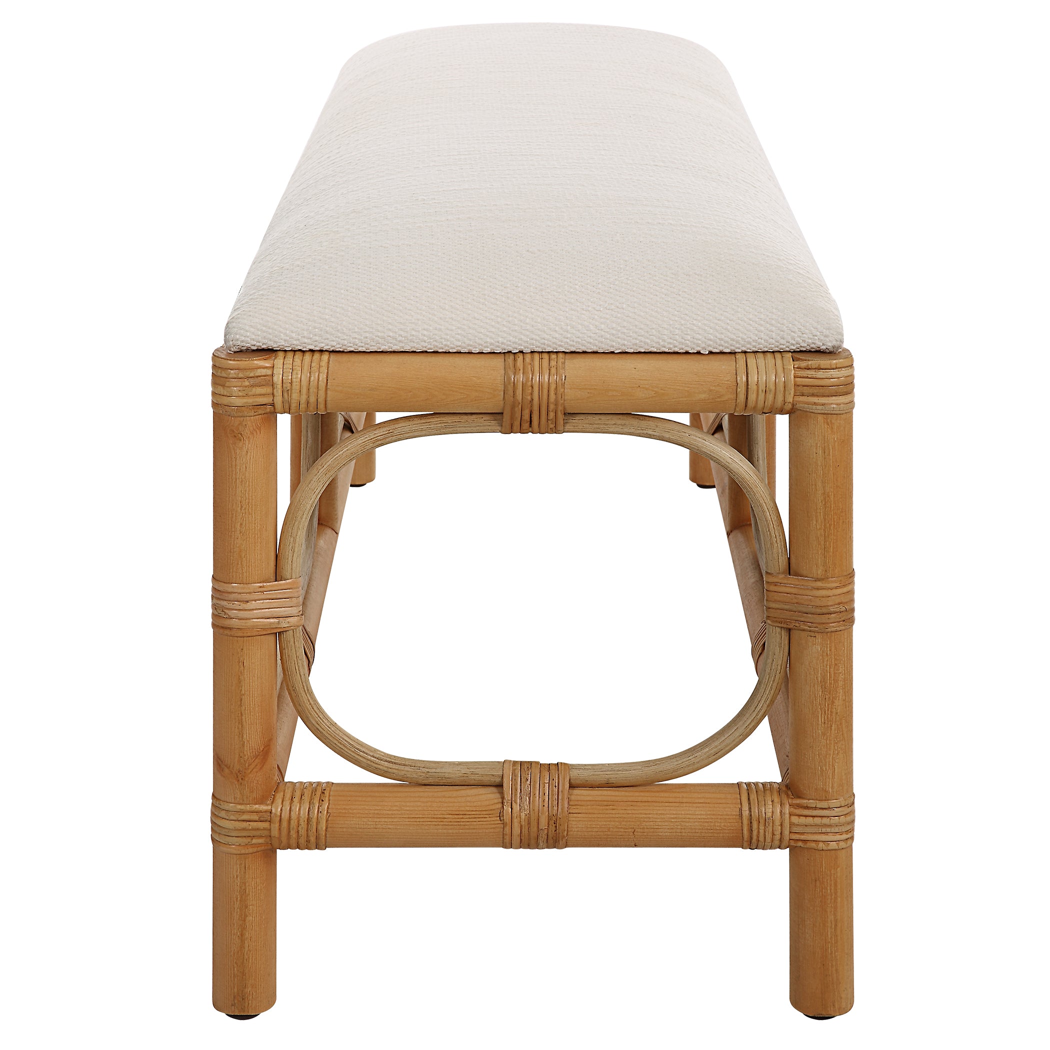 Uttermost Home Motor Freight - Rate to be Quoted Uttermost Laguna White Fabric Rattan Bench