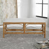 Uttermost Home Motor Freight - Rate to be Quoted Uttermost Laguna White Fabric Rattan Bench