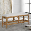 Uttermost Home Motor Freight - Rate to be Quoted Uttermost Laguna White Fabric Rattan Bench