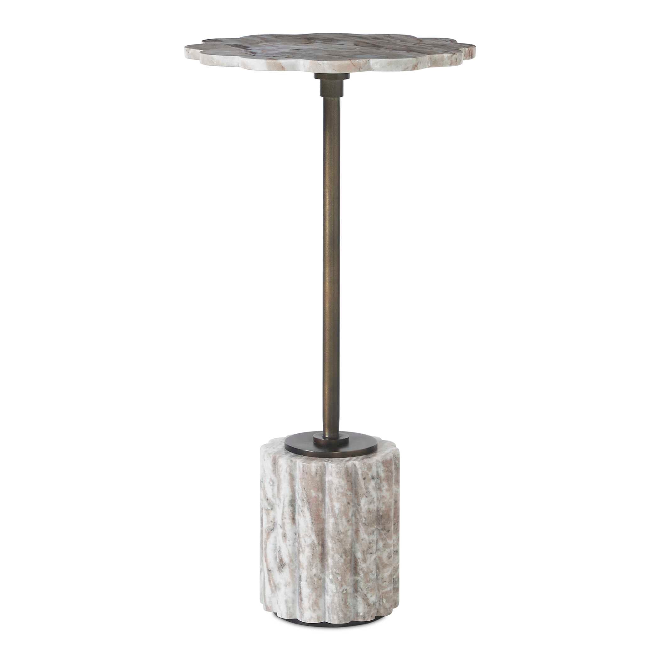 Uttermost Furniture Uttermost Lana Scalloped Marble Drink Table