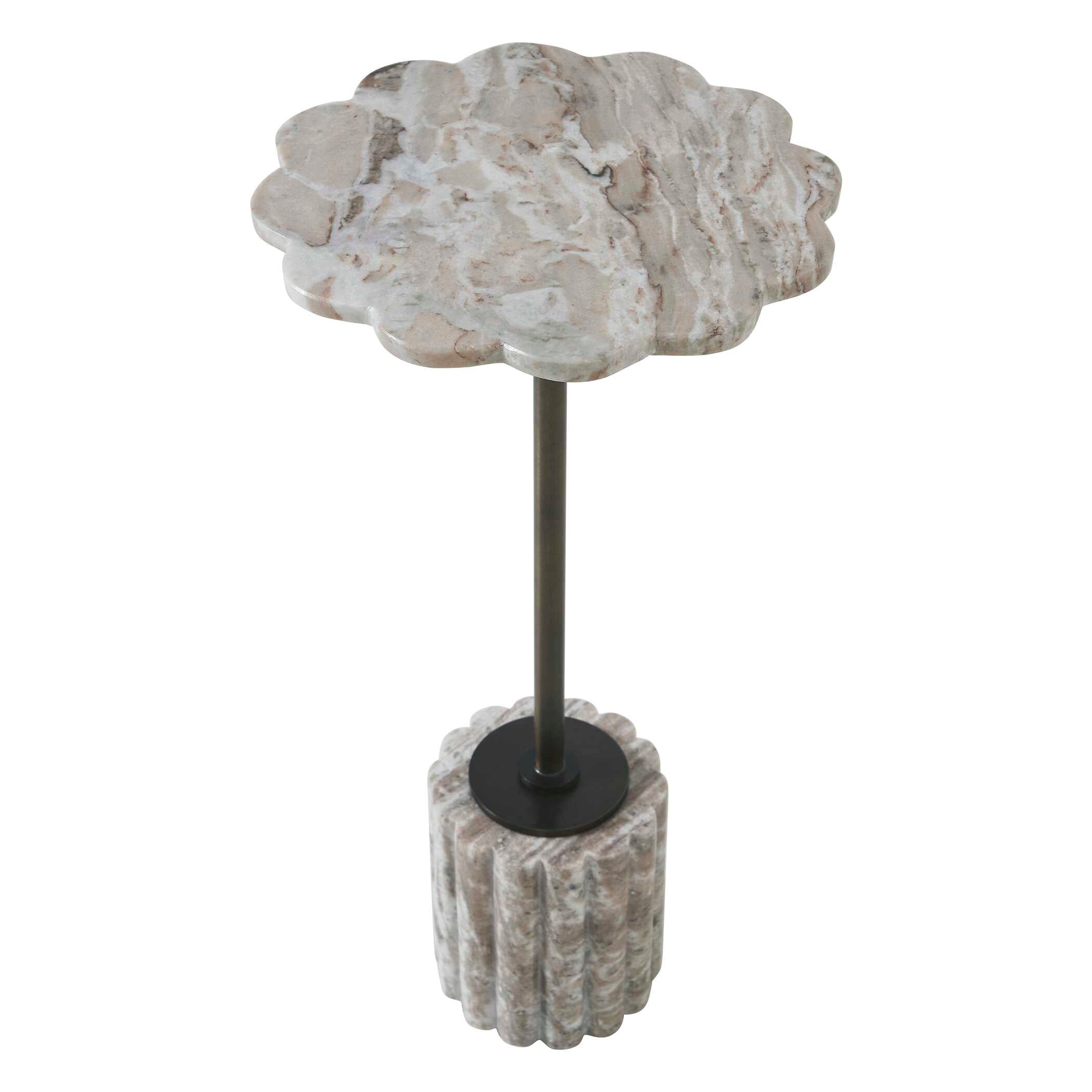 Uttermost Furniture Uttermost Lana Scalloped Marble Drink Table