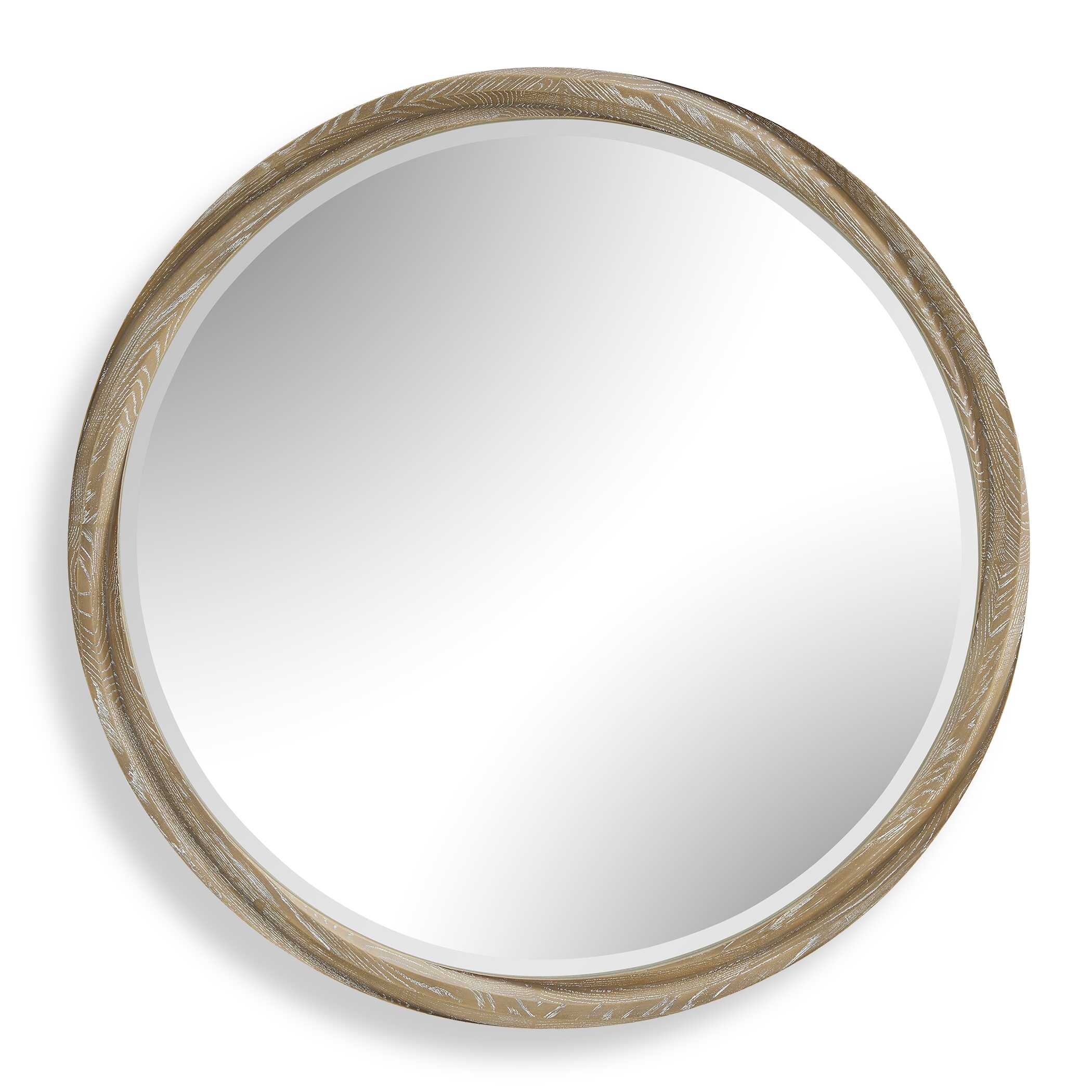 Uttermost Home Decor Uttermost Landry Round Light Wood Mirror