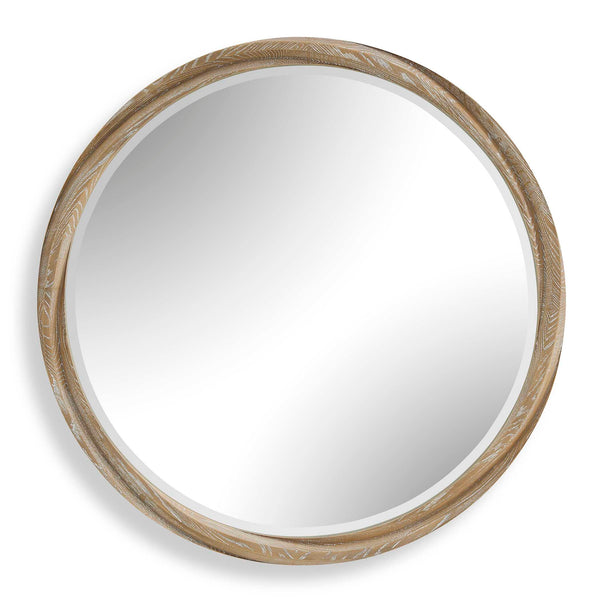 Uttermost Home Decor Uttermost Landry Round Light Wood Mirror