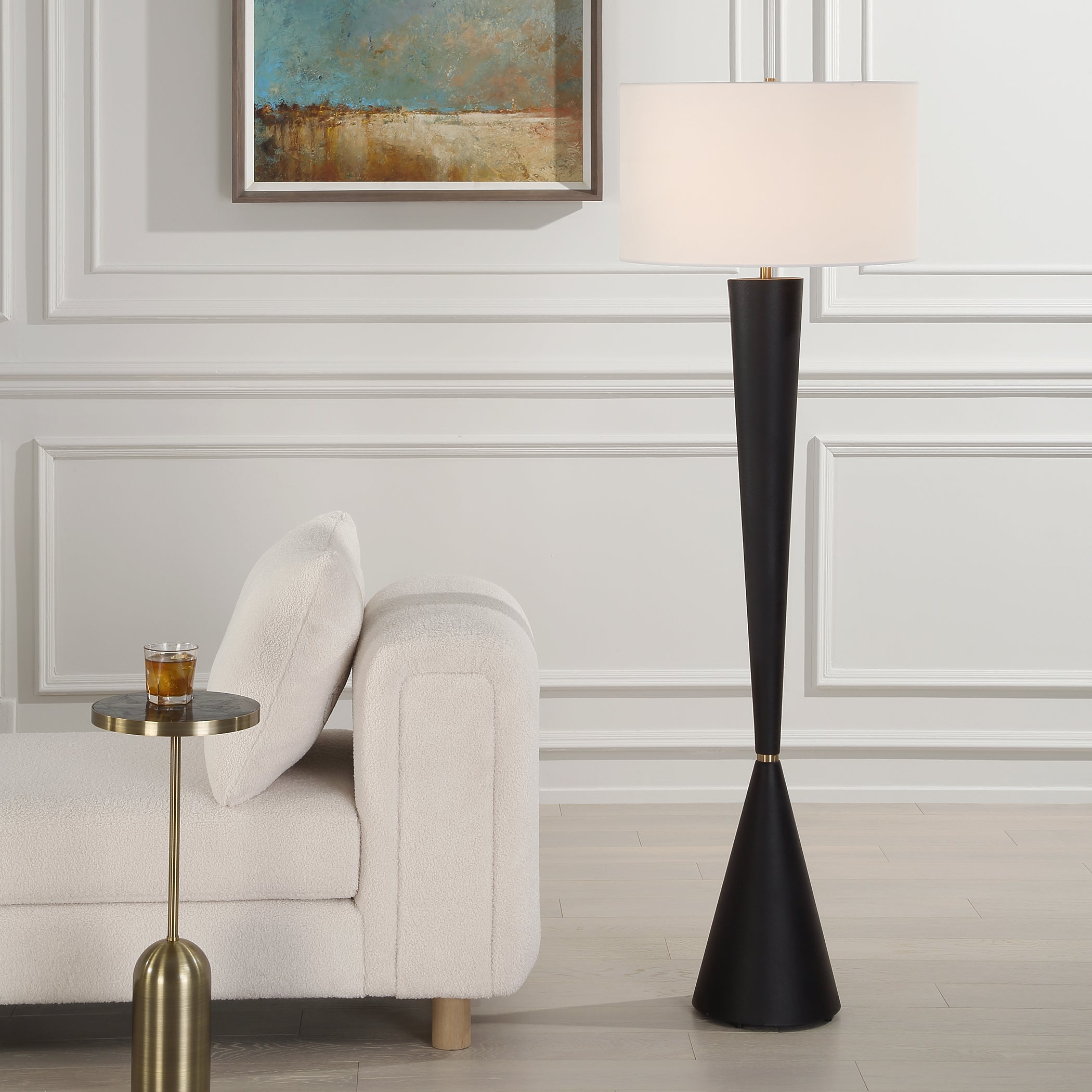 Uttermost Lighting Uttermost Layla Black Tapered Floor Lamp