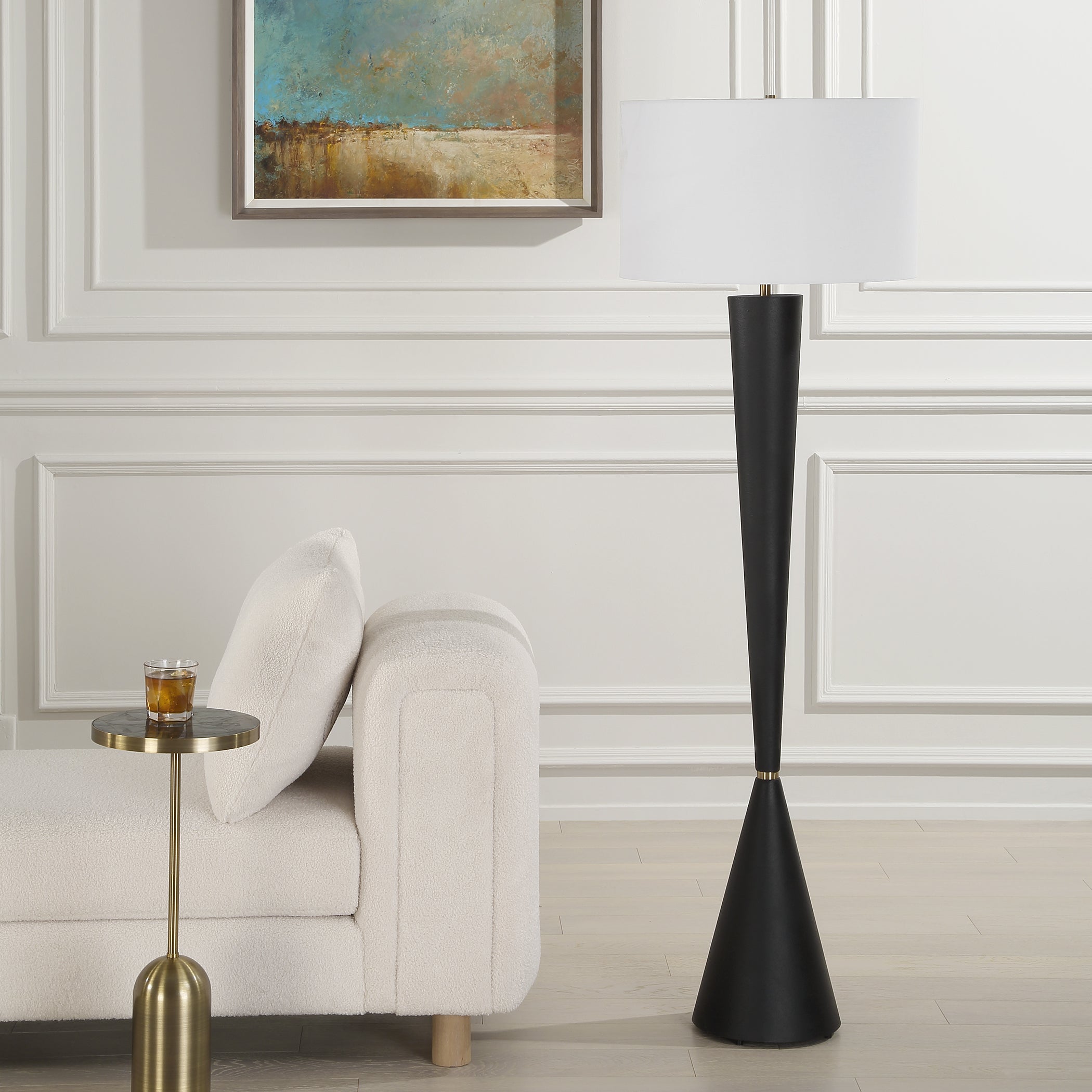 Uttermost Lighting Uttermost Layla Black Tapered Floor Lamp