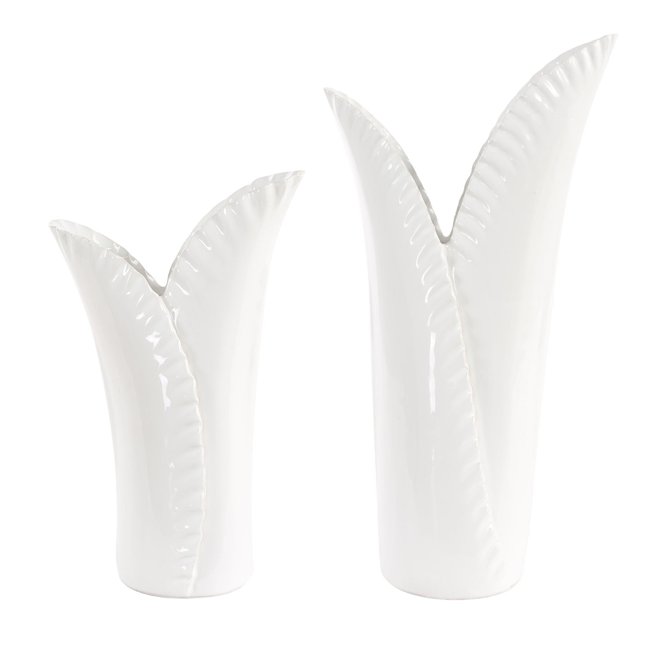 Uttermost Home Decor Uttermost Leafscape White Vases Set/2