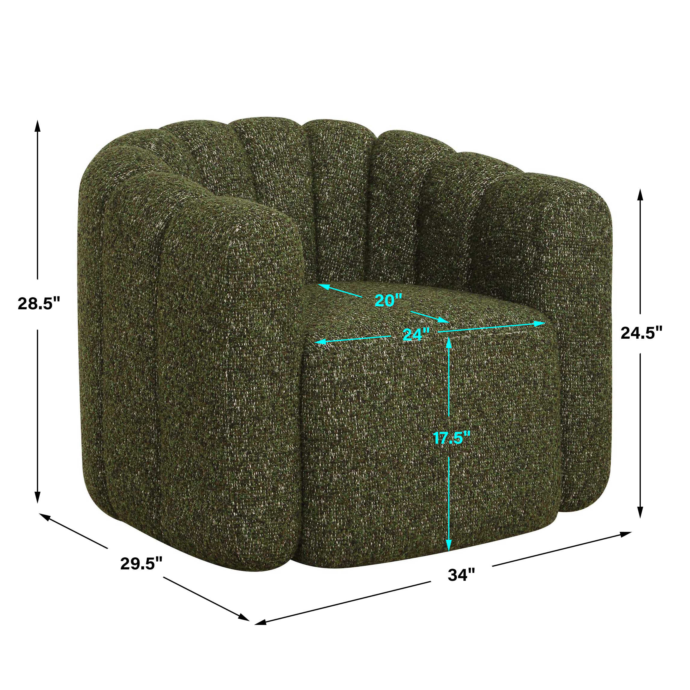 Uttermost Furniture Uttermost Lenoir Upholstered Green Swivel Chair