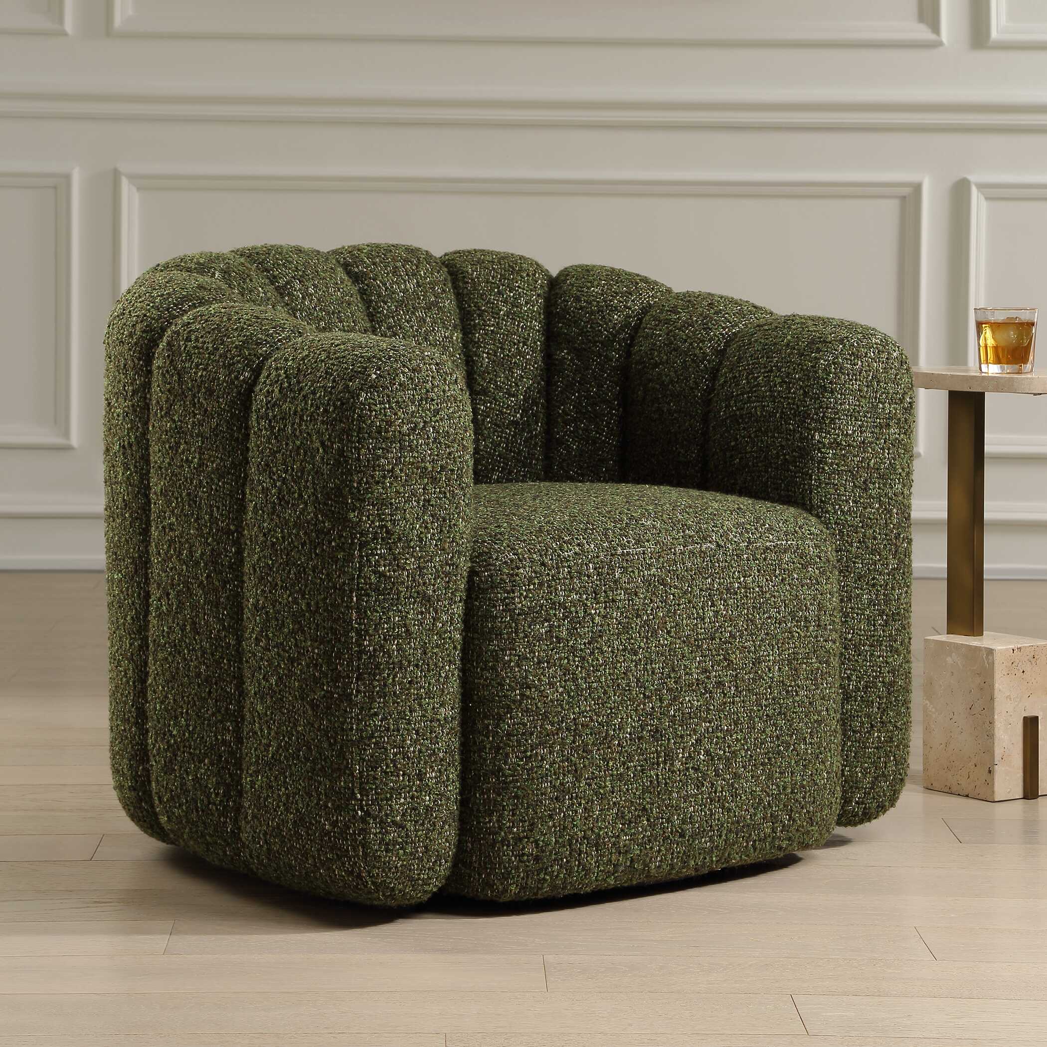 Uttermost Furniture Uttermost Lenoir Upholstered Green Swivel Chair