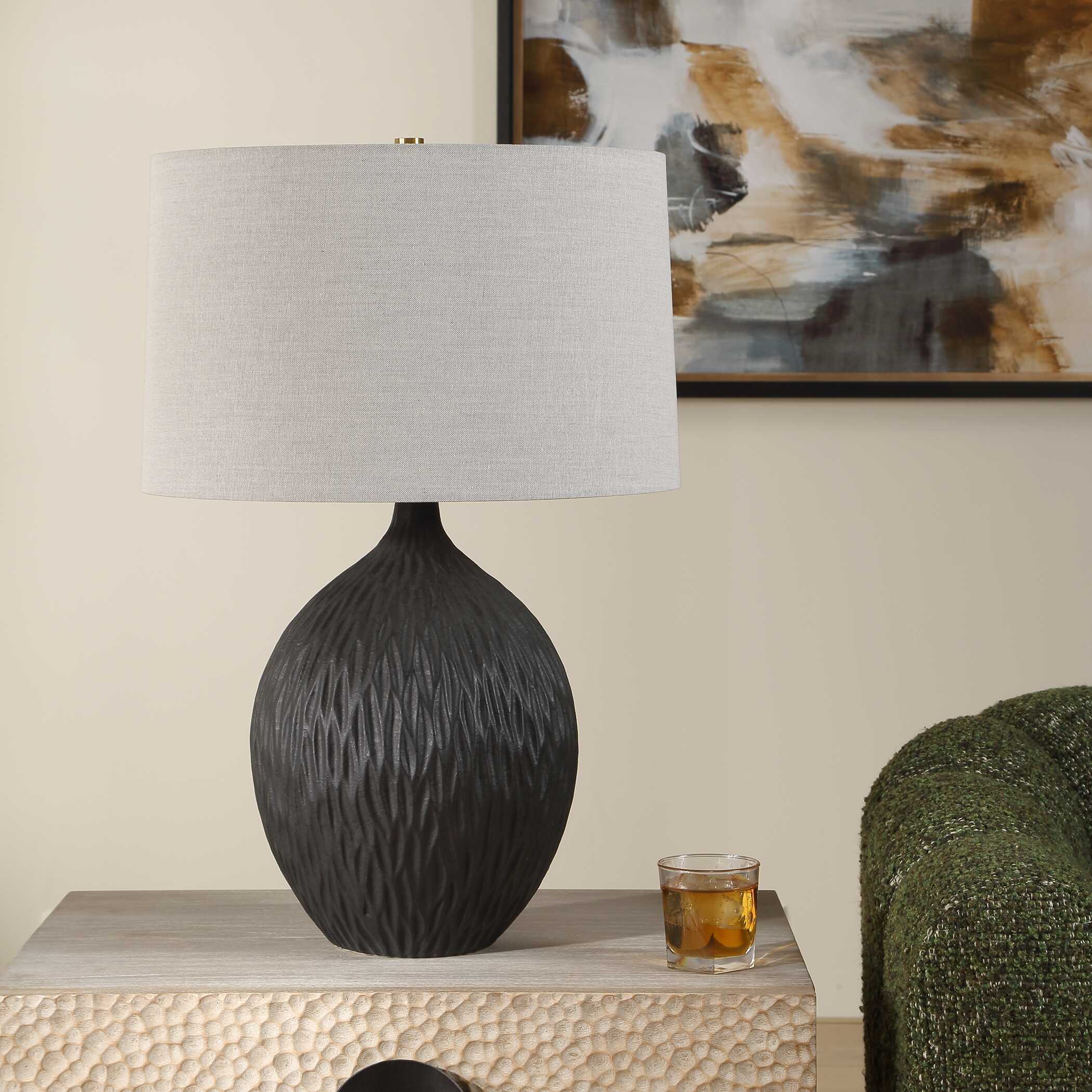 Uttermost Uttermost Levee Satin Black Table Lamp
