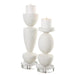 Uttermost Home Uttermost Lido White Stone Candleholders, Set/2