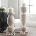 Uttermost Home Uttermost Lido White Stone Candleholders, Set/2