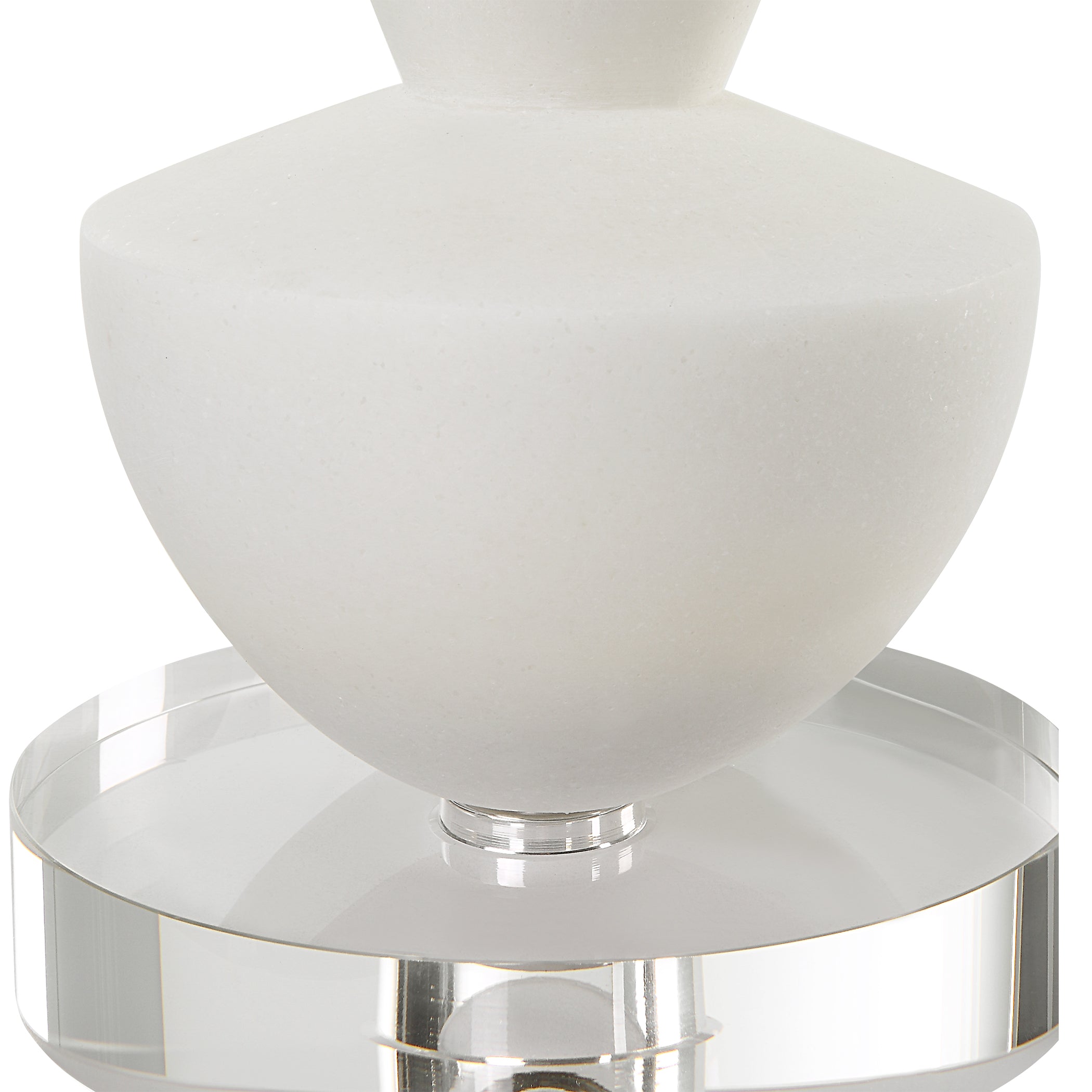 Uttermost Home Uttermost Lido White Stone Candleholders, Set/2