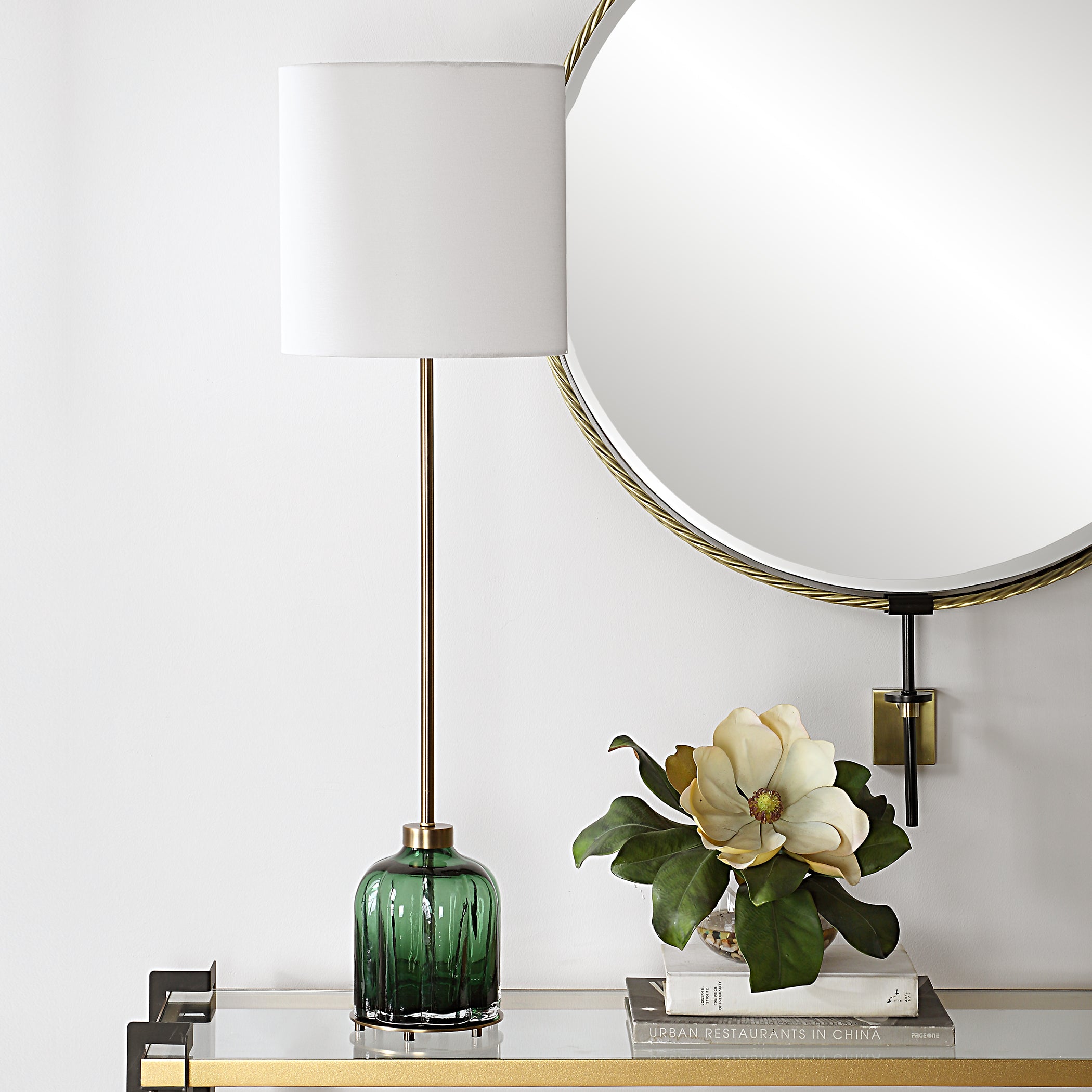 Uttermost Lighting Uttermost Lois Green Glass Buffet Lamp