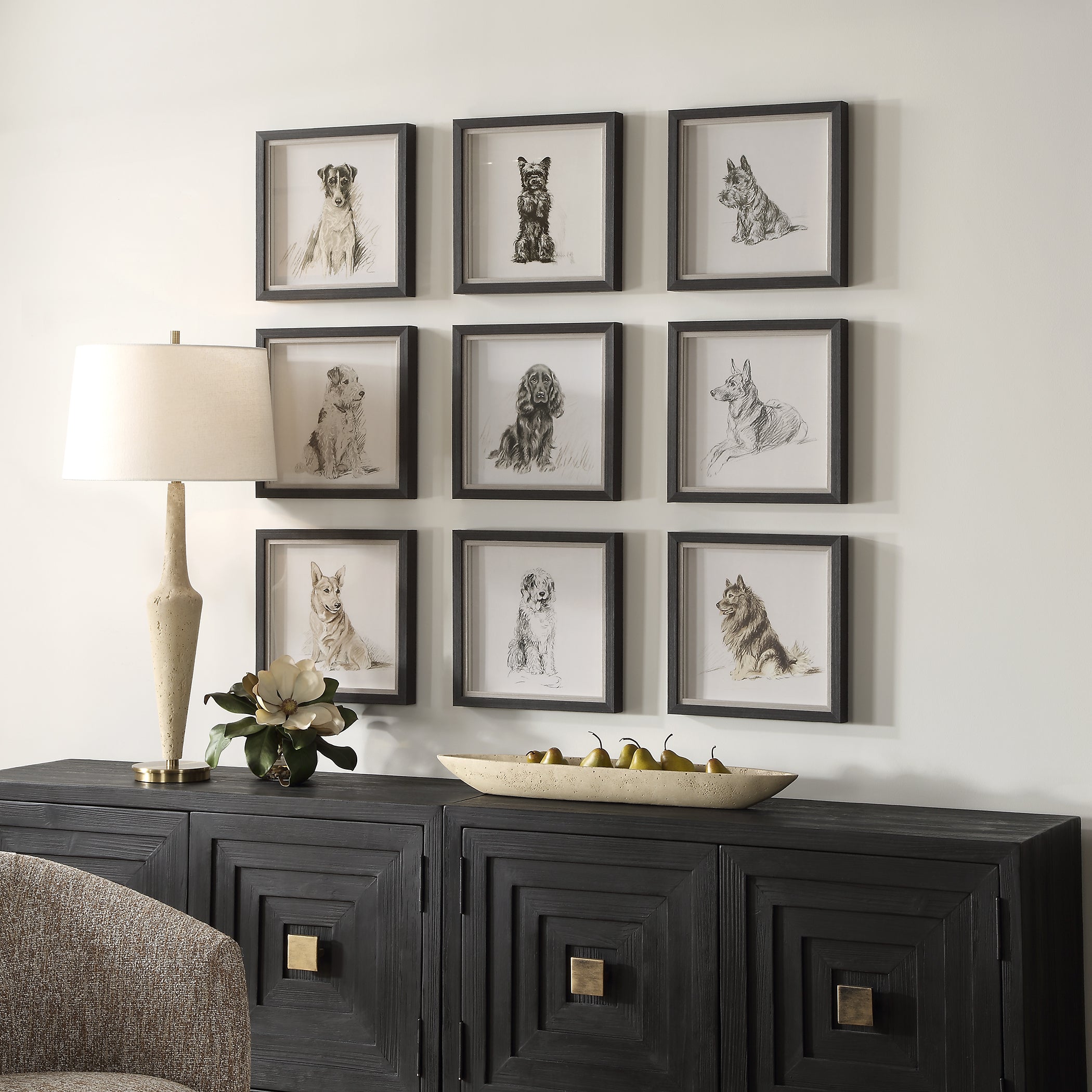 Uttermost Home Decor Uttermost Loyal Companion Framed Dog Prints, S/9