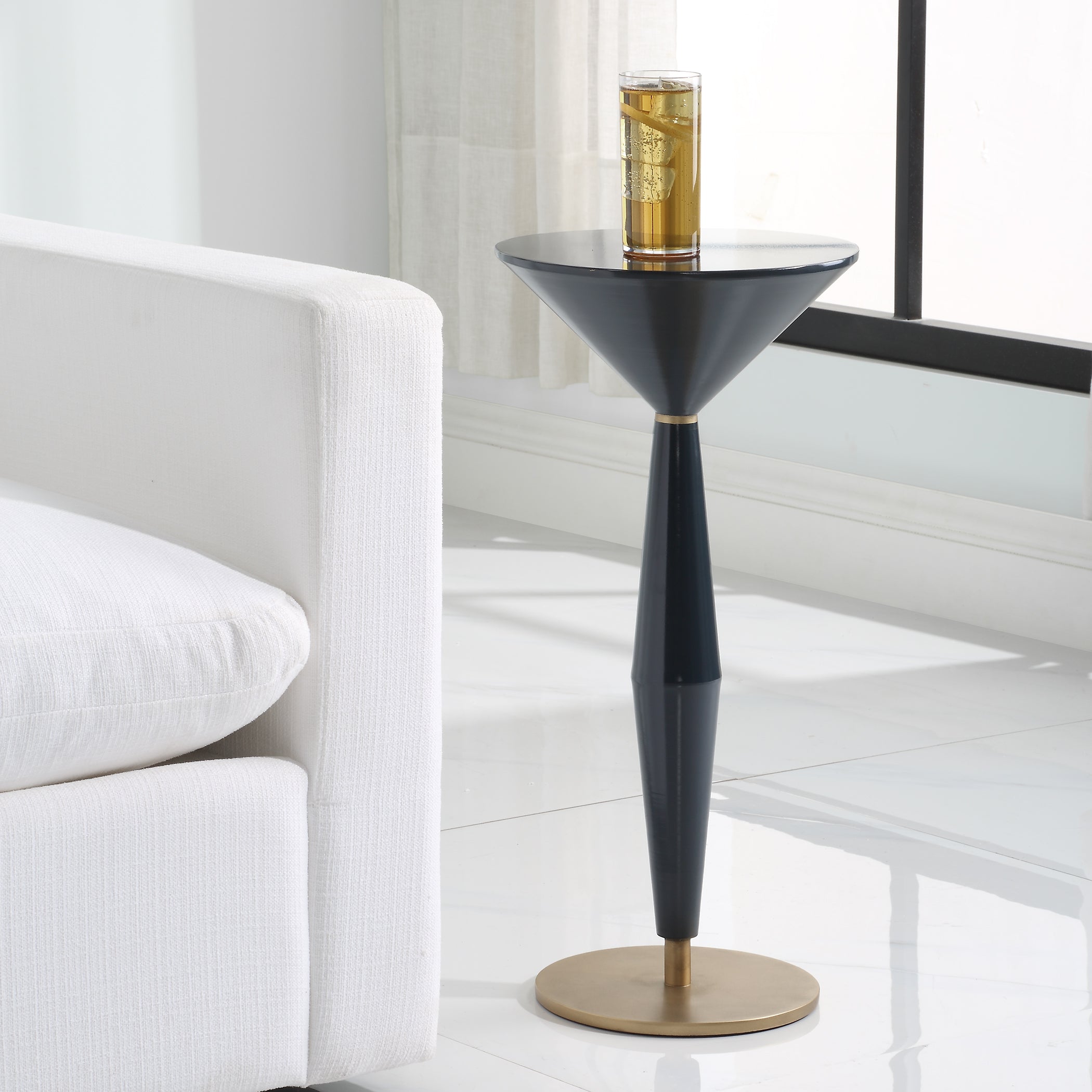 Uttermost Furniture Uttermost Luster Navy Blue Accent Table