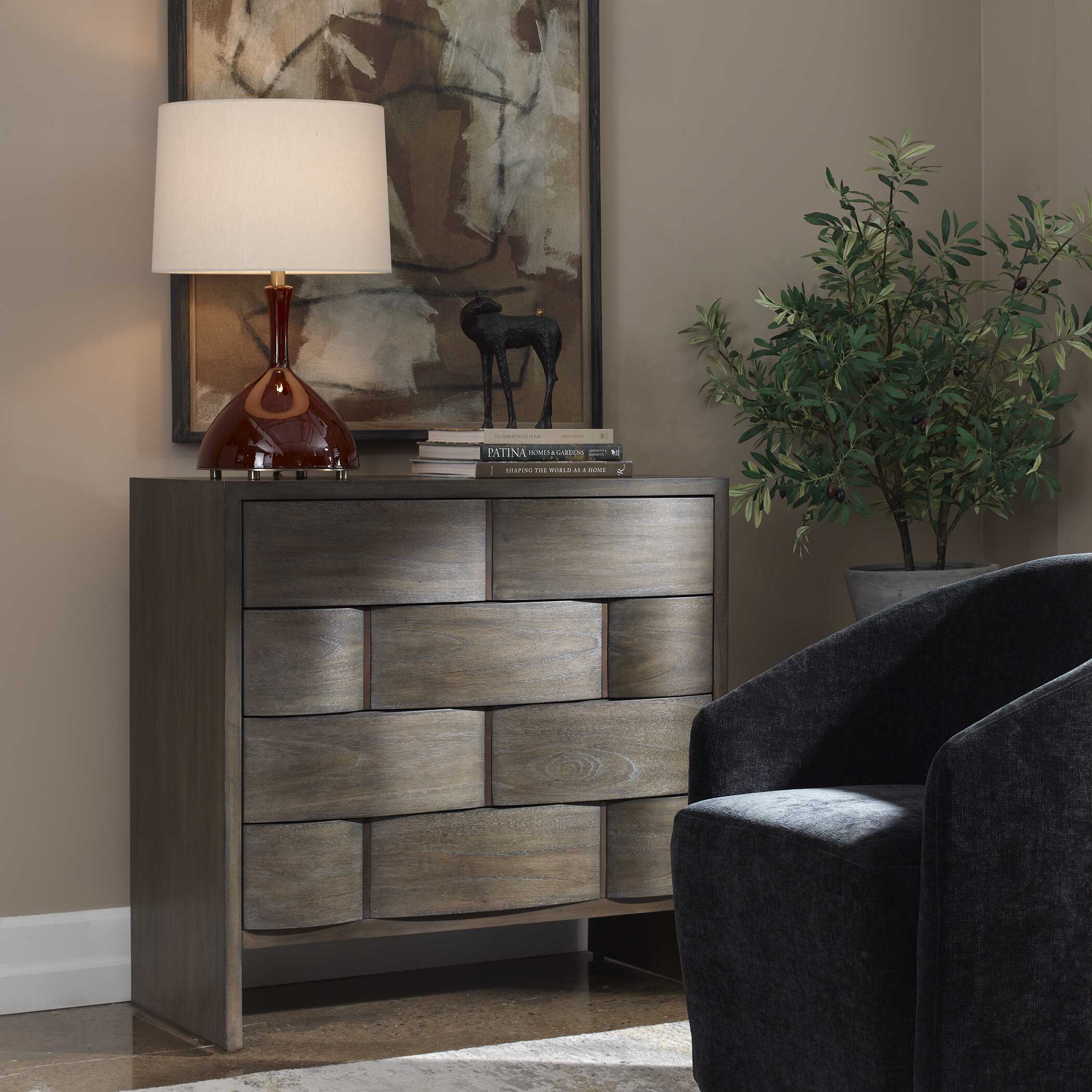 Uttermost Furniture Uttermost Lydon 4 Drawer Brown Finish Chest