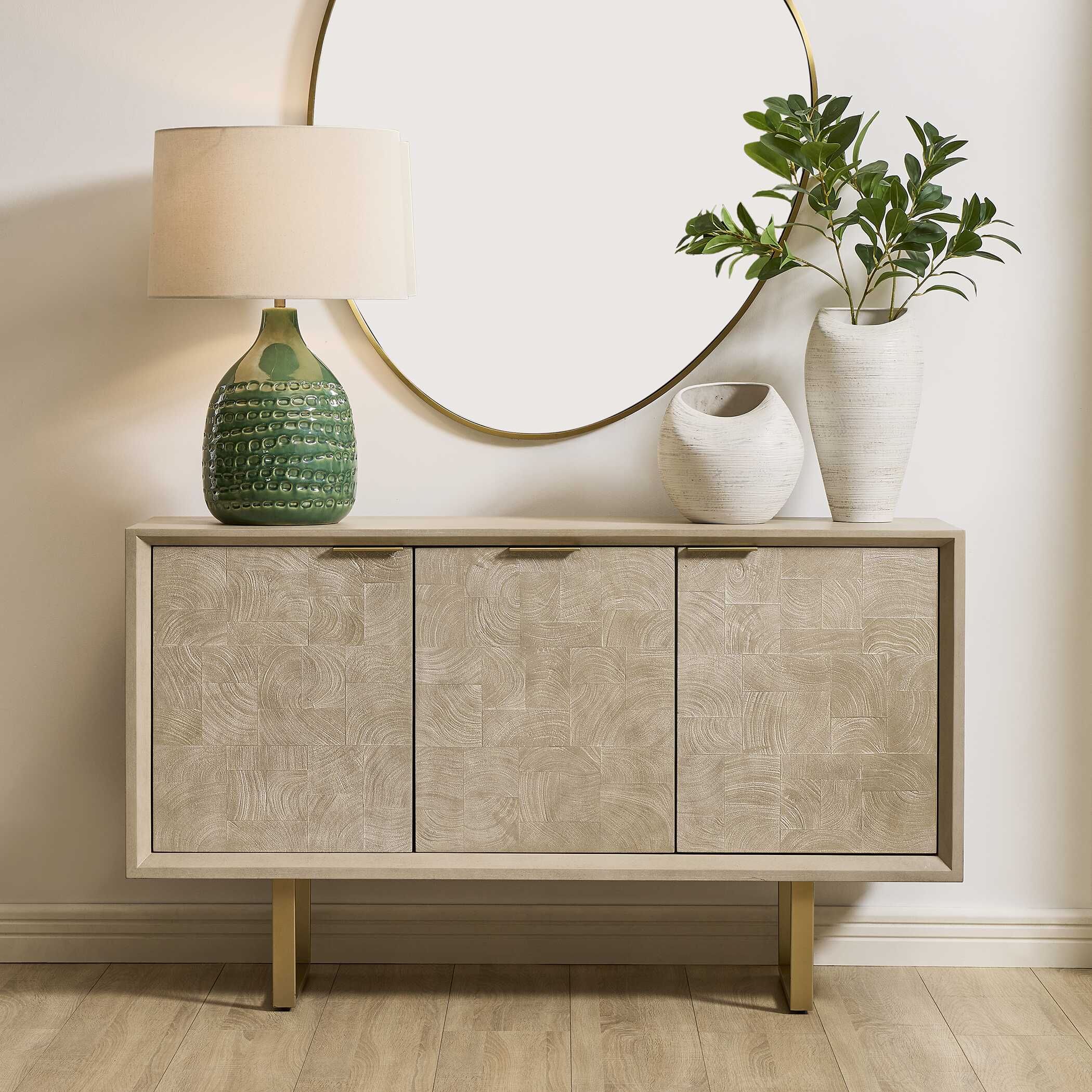 Uttermost Furniture Uttermost Maeva 3 Door Light Wood Cabinet