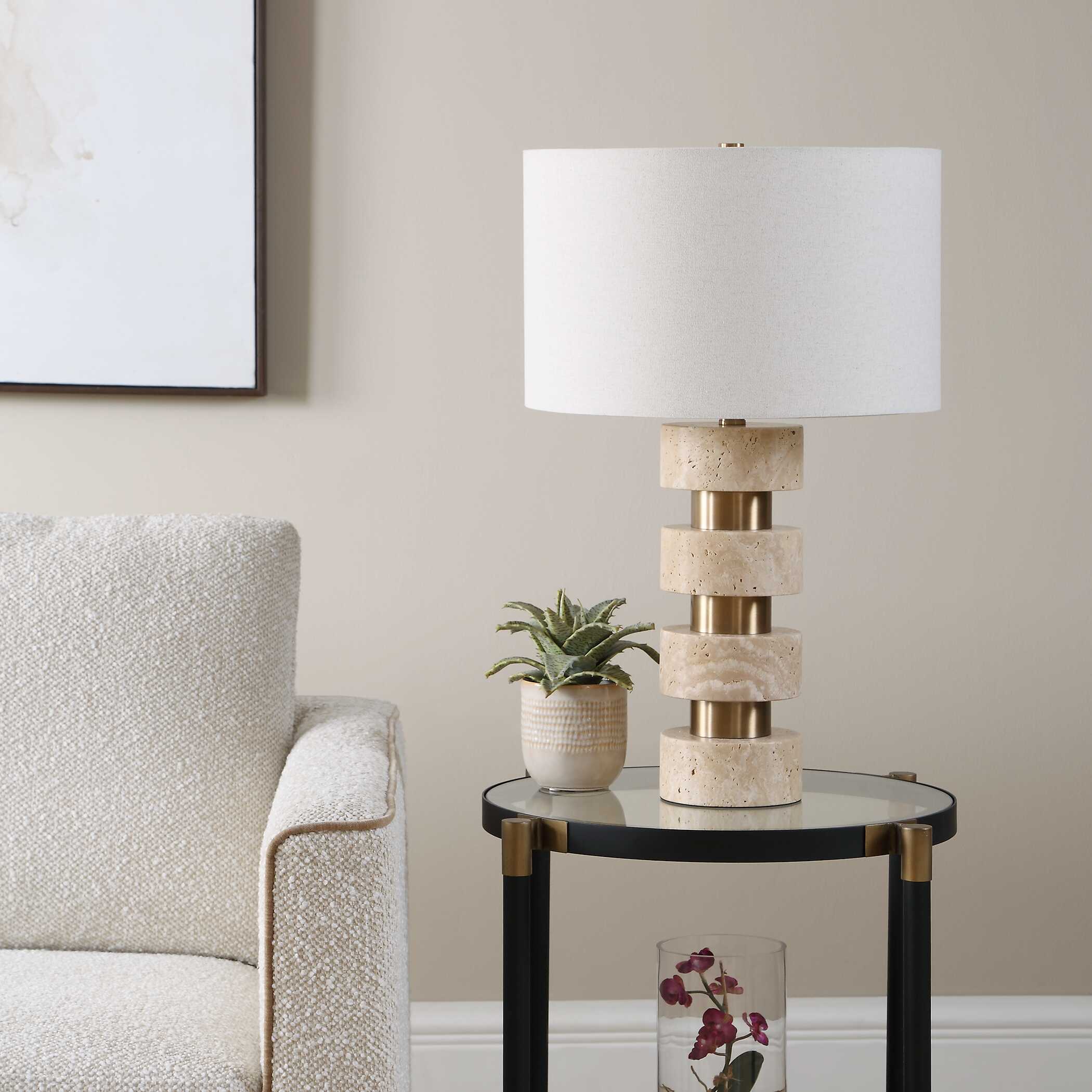 Uttermost Lighting Uttermost Makani Travertine Table Lamp