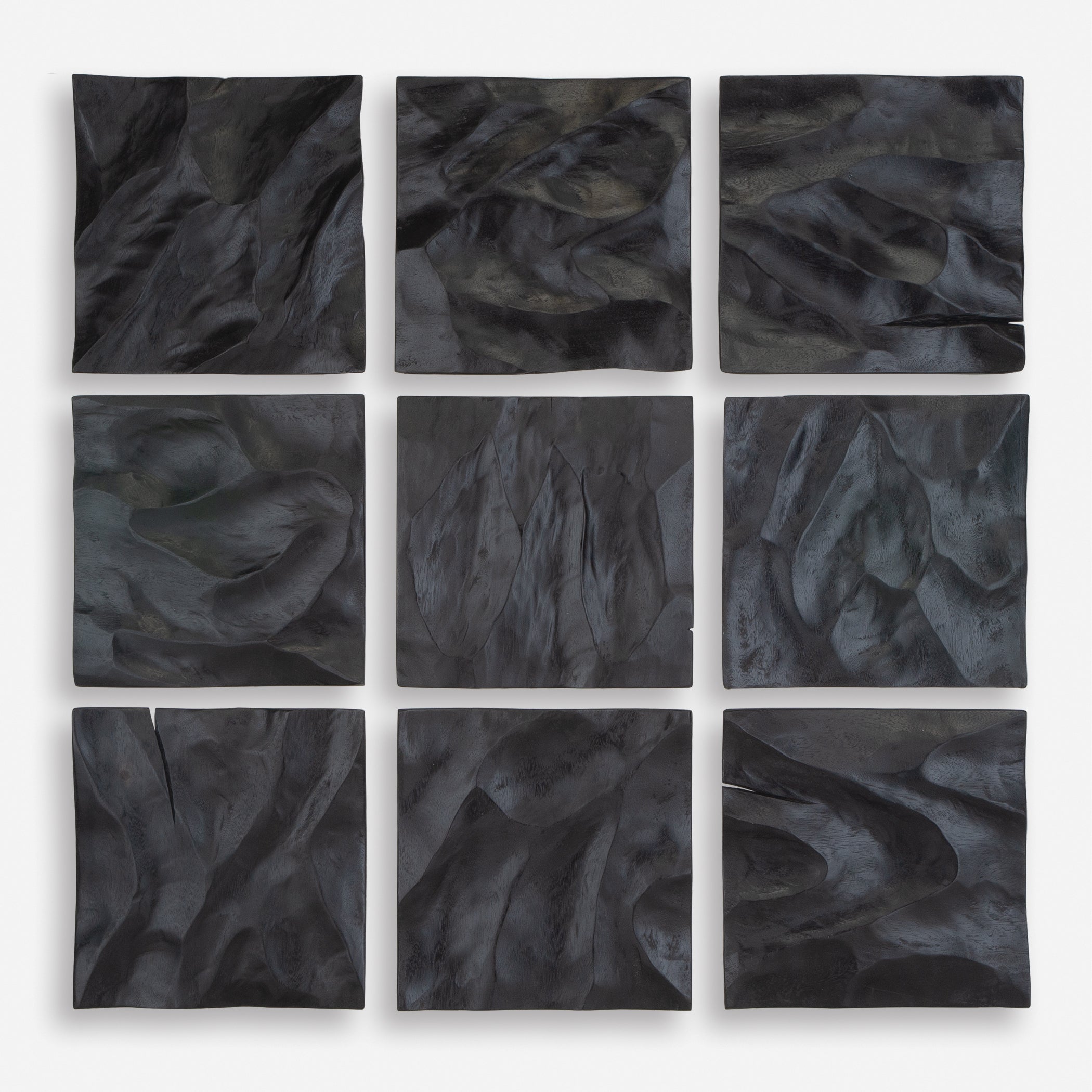 Uttermost Home Decor Uttermost Malosi Black Wood Wall Decor, Set/9