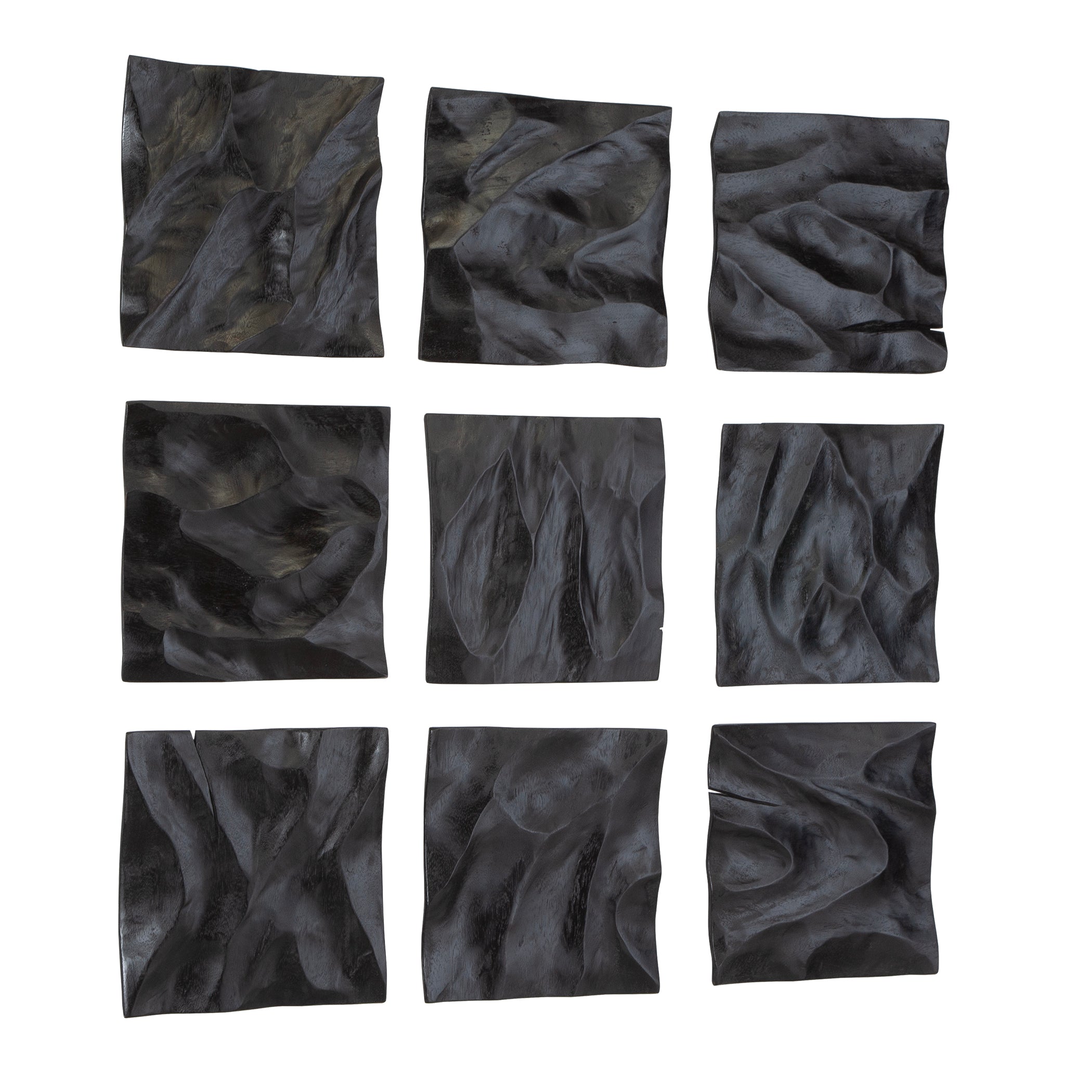 Uttermost Home Decor Uttermost Malosi Black Wood Wall Decor, Set/9