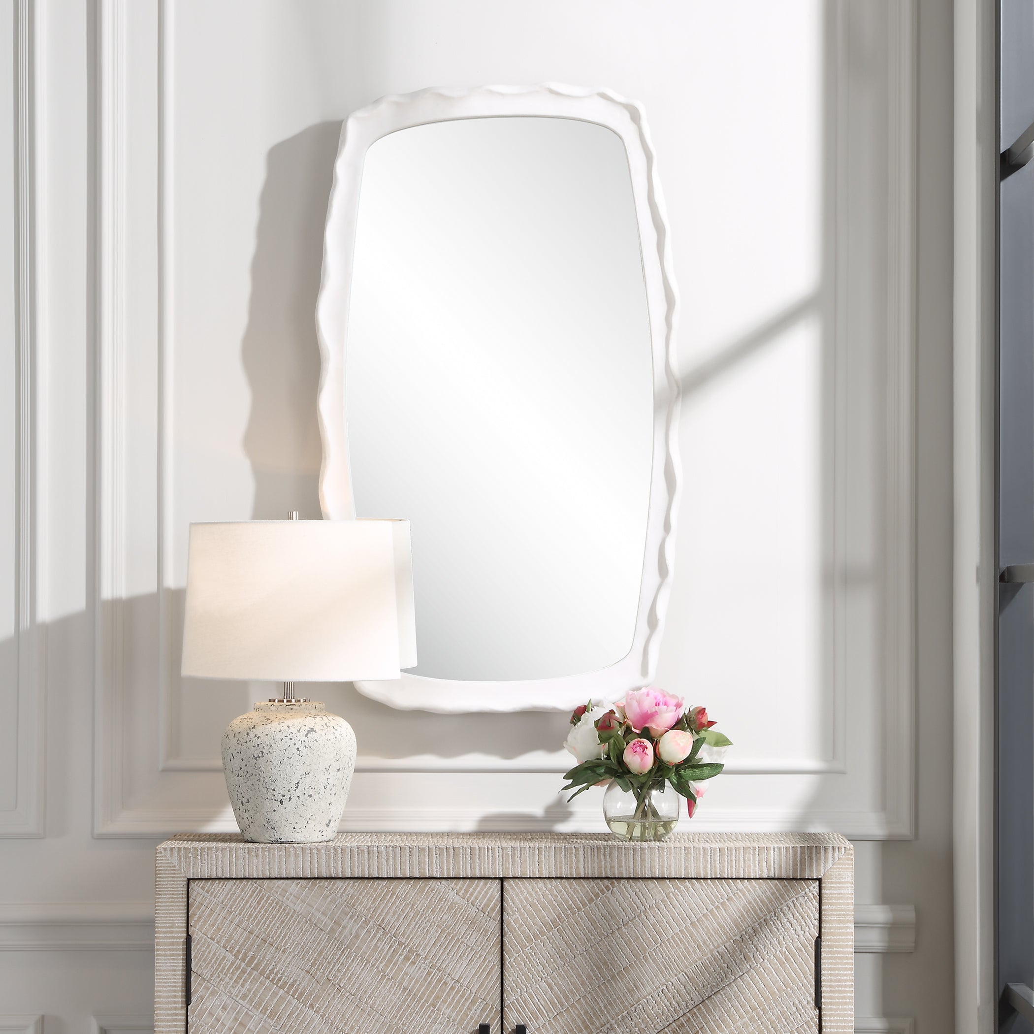 Uttermost Home Decor Uttermost Marbella White Mirror
