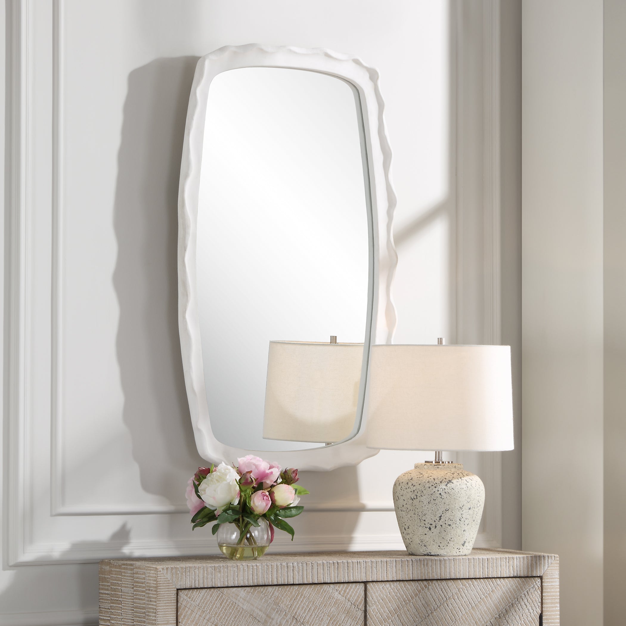 Uttermost Home Decor Uttermost Marbella White Mirror