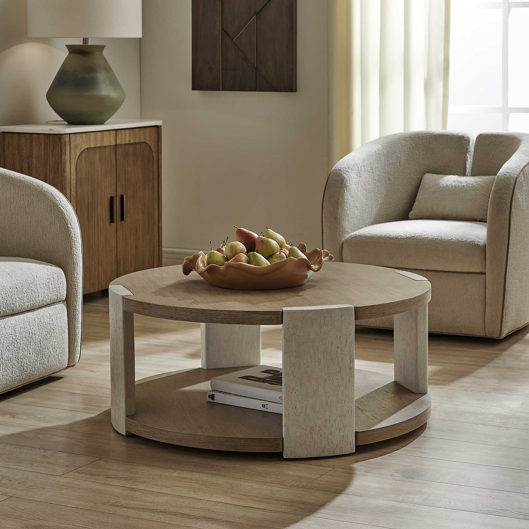 Uttermost Furniture Uttermost Maulet Round Oak Coffee Table