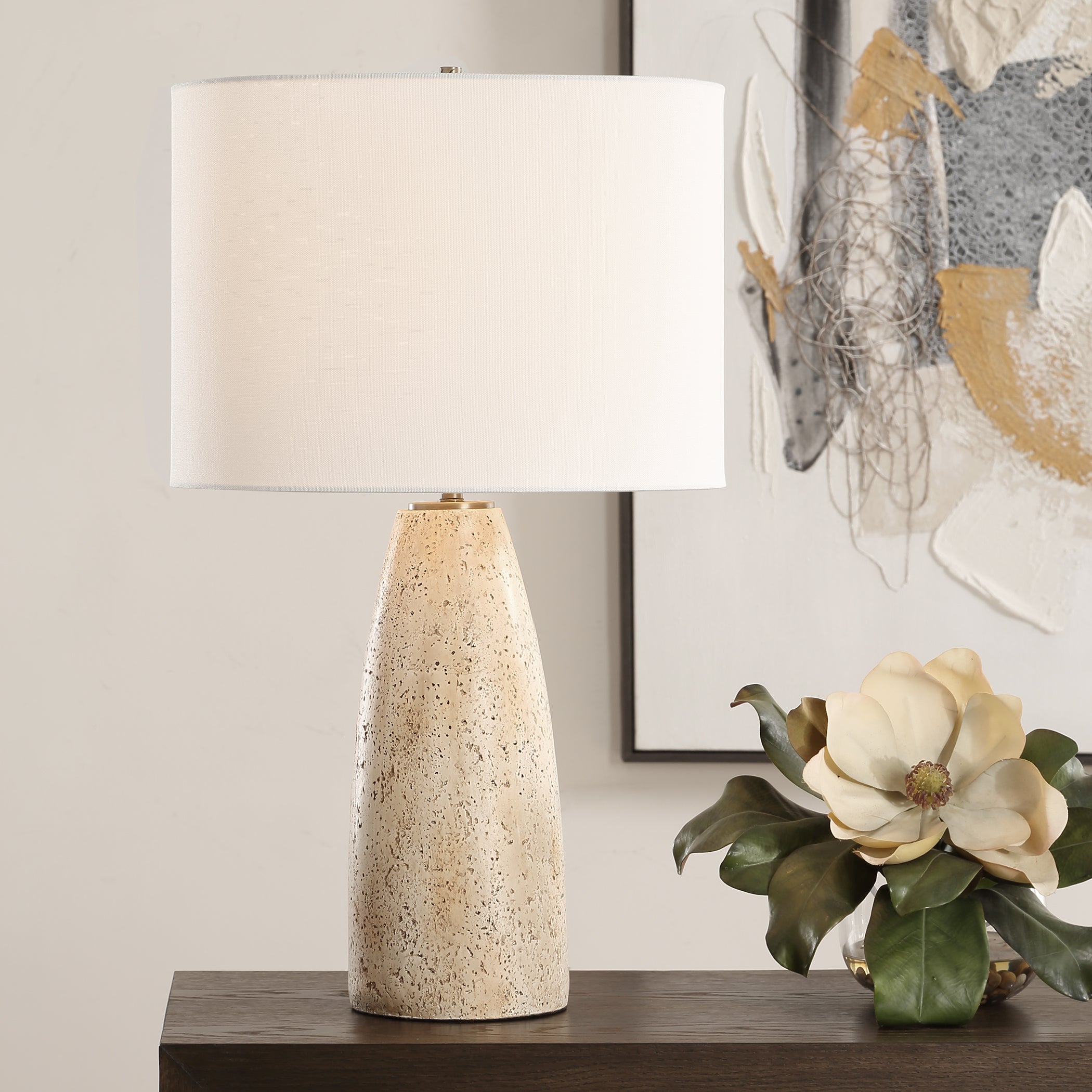 Uttermost Lighting Uttermost Maury Travertine Table Lamp